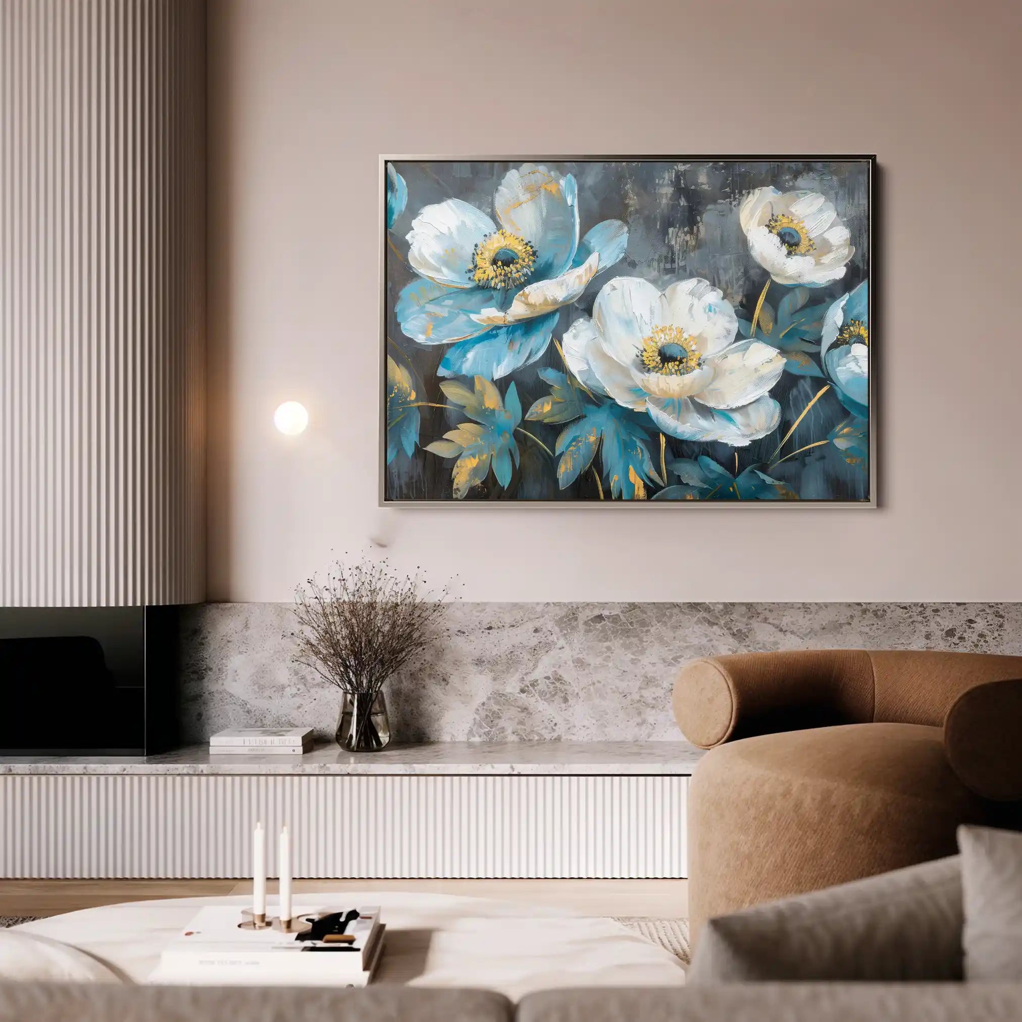Floral 240 Canvas Art 60 x 40 cm / Black