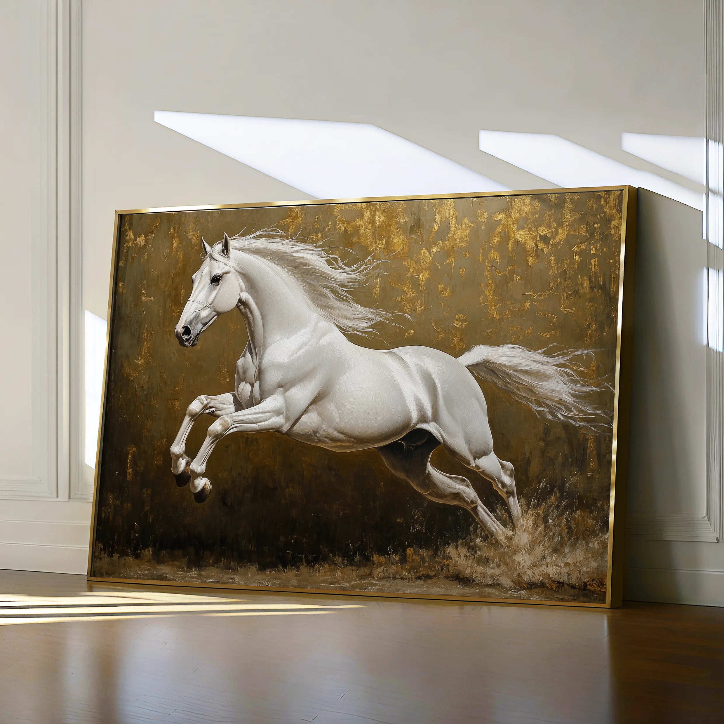 Horses 240 Canvas Art 18" x 24" / 45 x 60 cm / Black