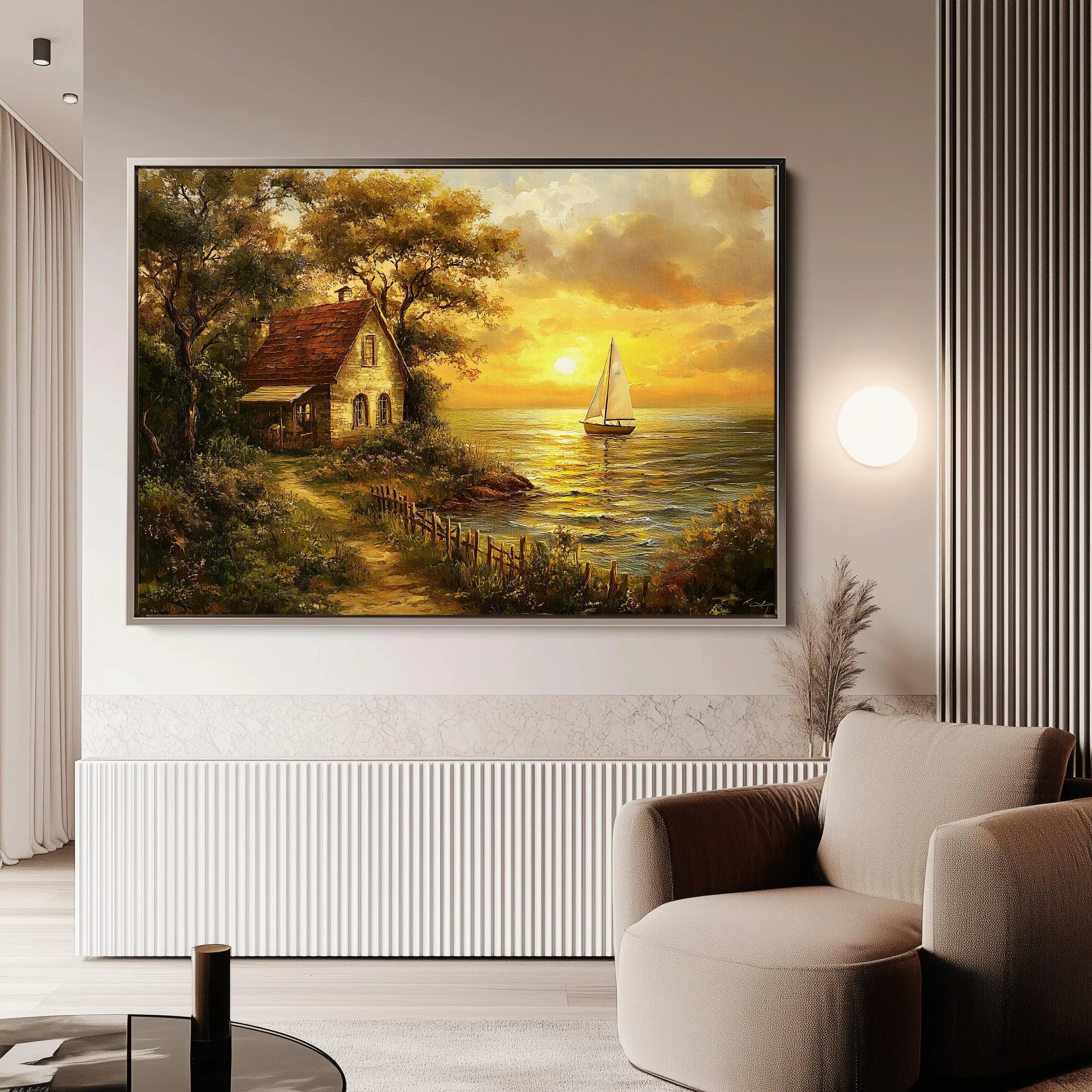 Landscape 240 Canvas Art 18" x 24" / 45 x 60 cm / Black
