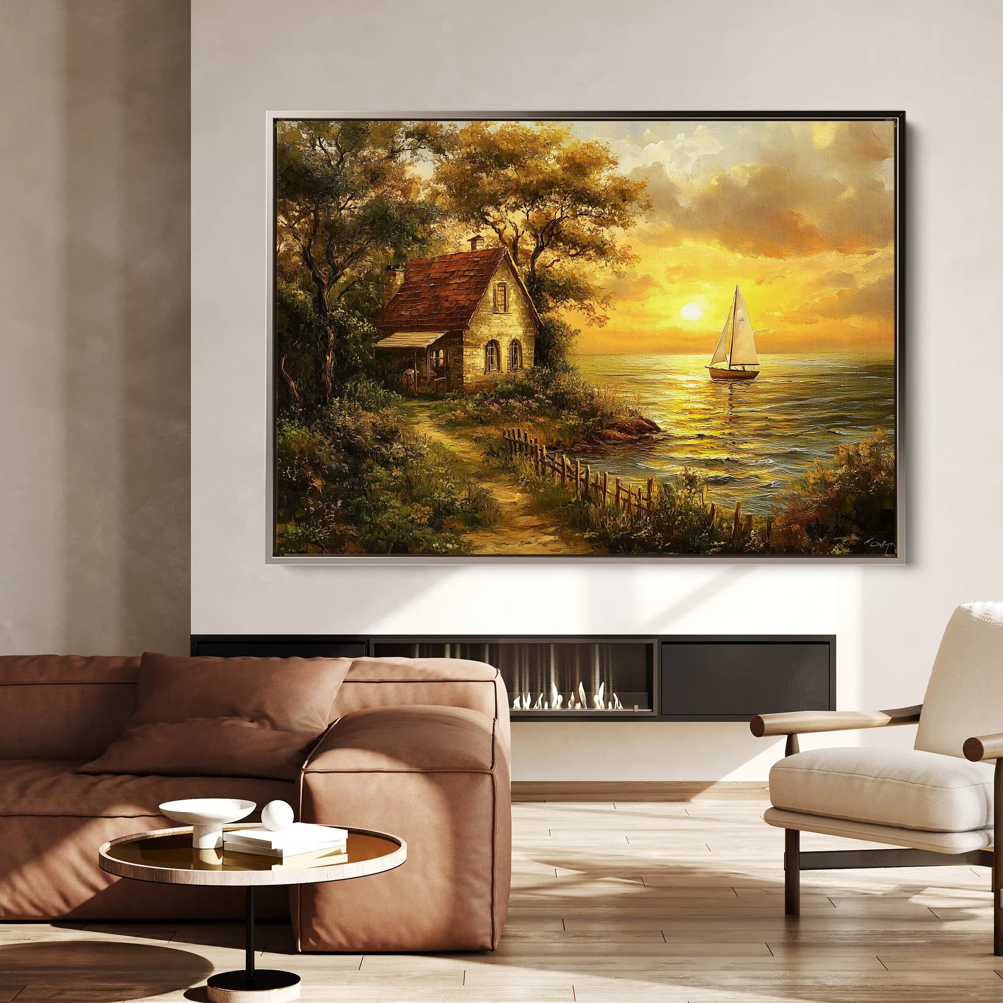 Landscape 240 Canvas Art 18" x 24" / 45 x 60 cm / Black