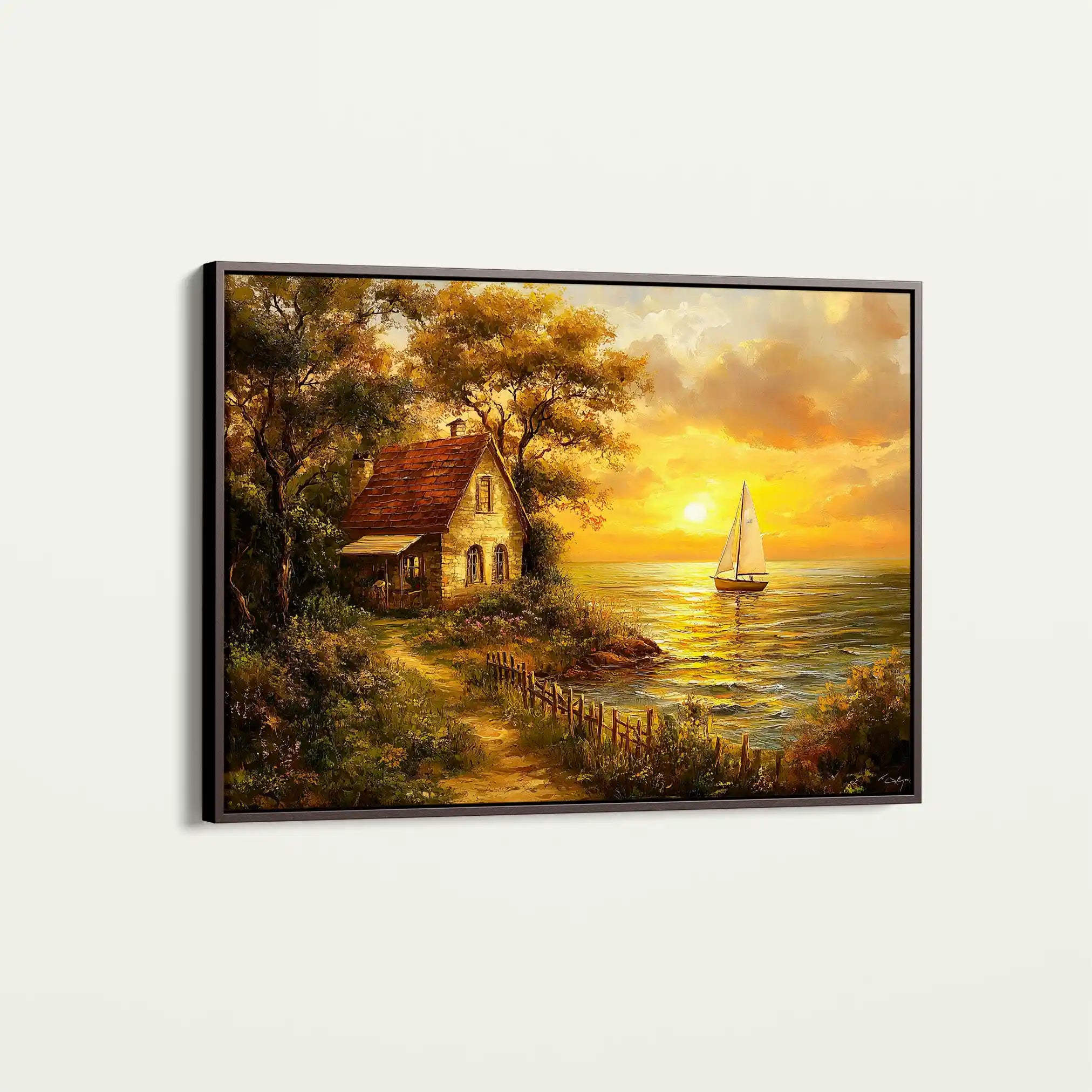Landscape 240 Canvas Art 60 x 40 cm / Black