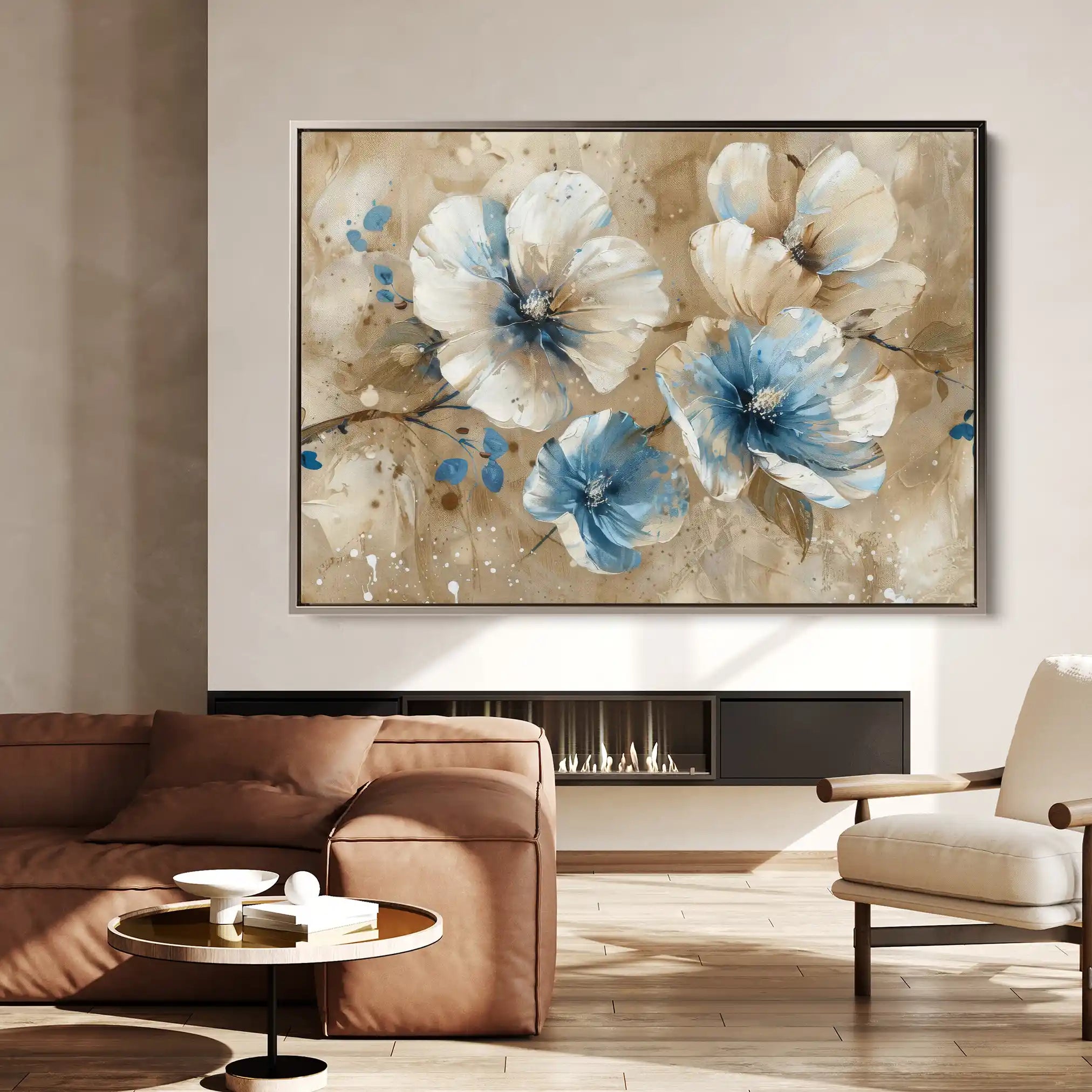 Floral 241 Canvas Art 60 x 40 cm / Black