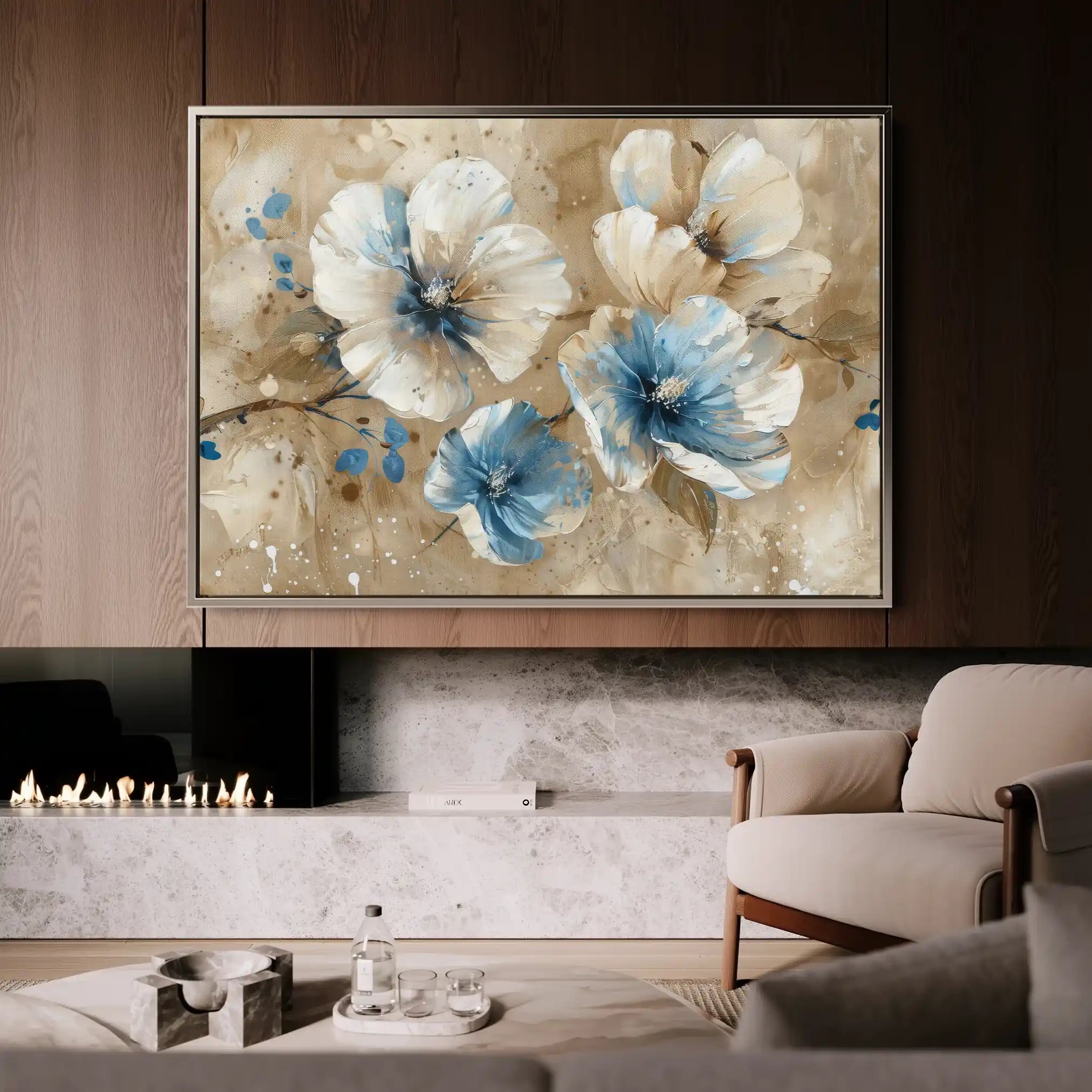 Floral 241 Canvas Art 60 x 40 cm / Black