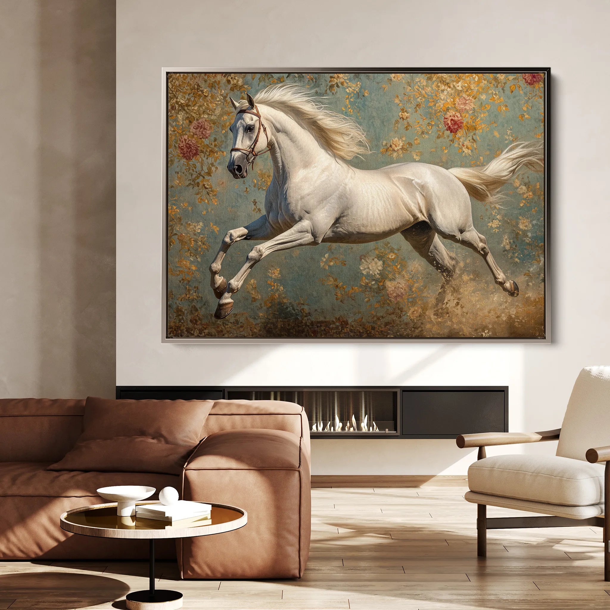 Horses 241 Canvas Art 18" x 24" / 45 x 60 cm / Black