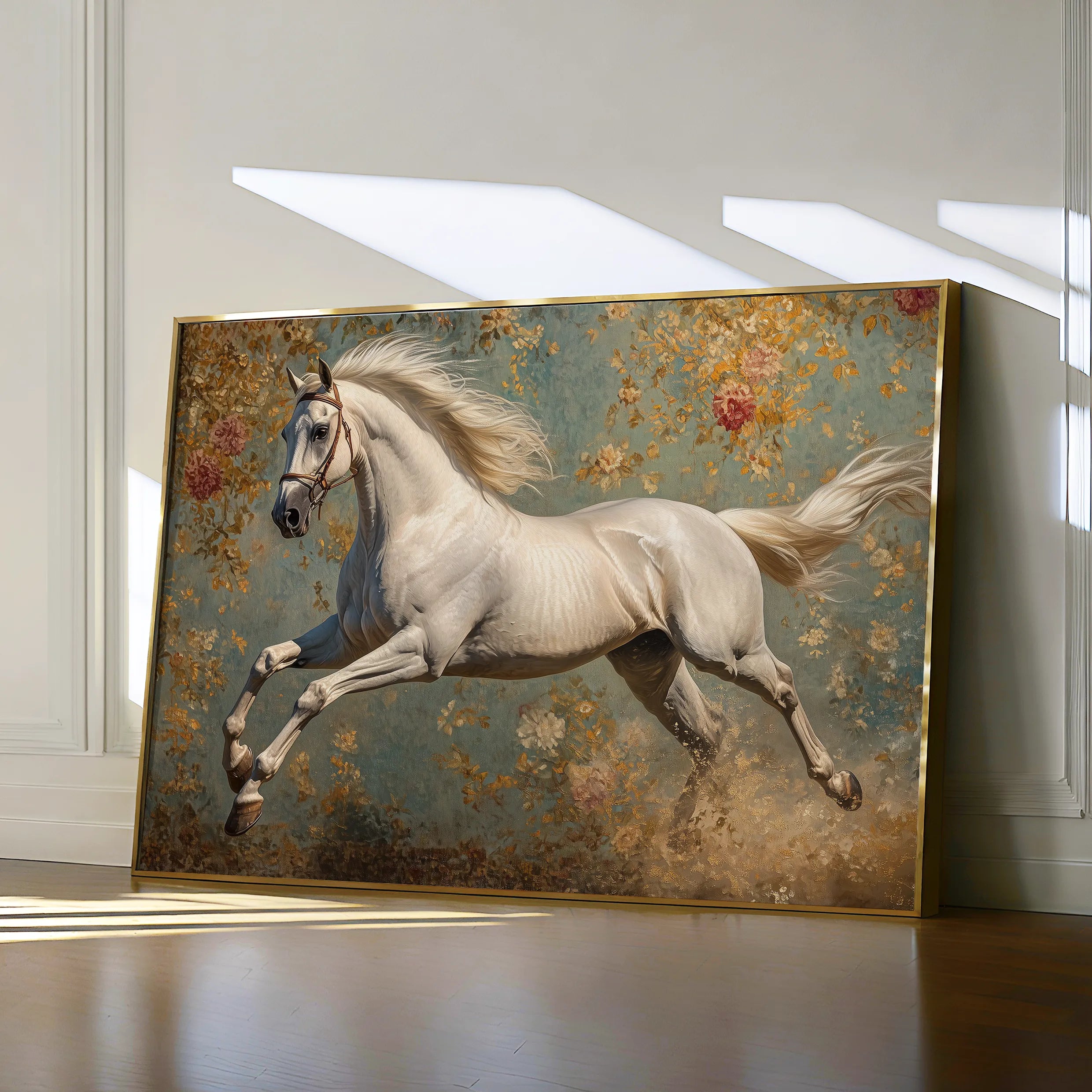 Horses 241 Canvas Art 18" x 24" / 45 x 60 cm / Black