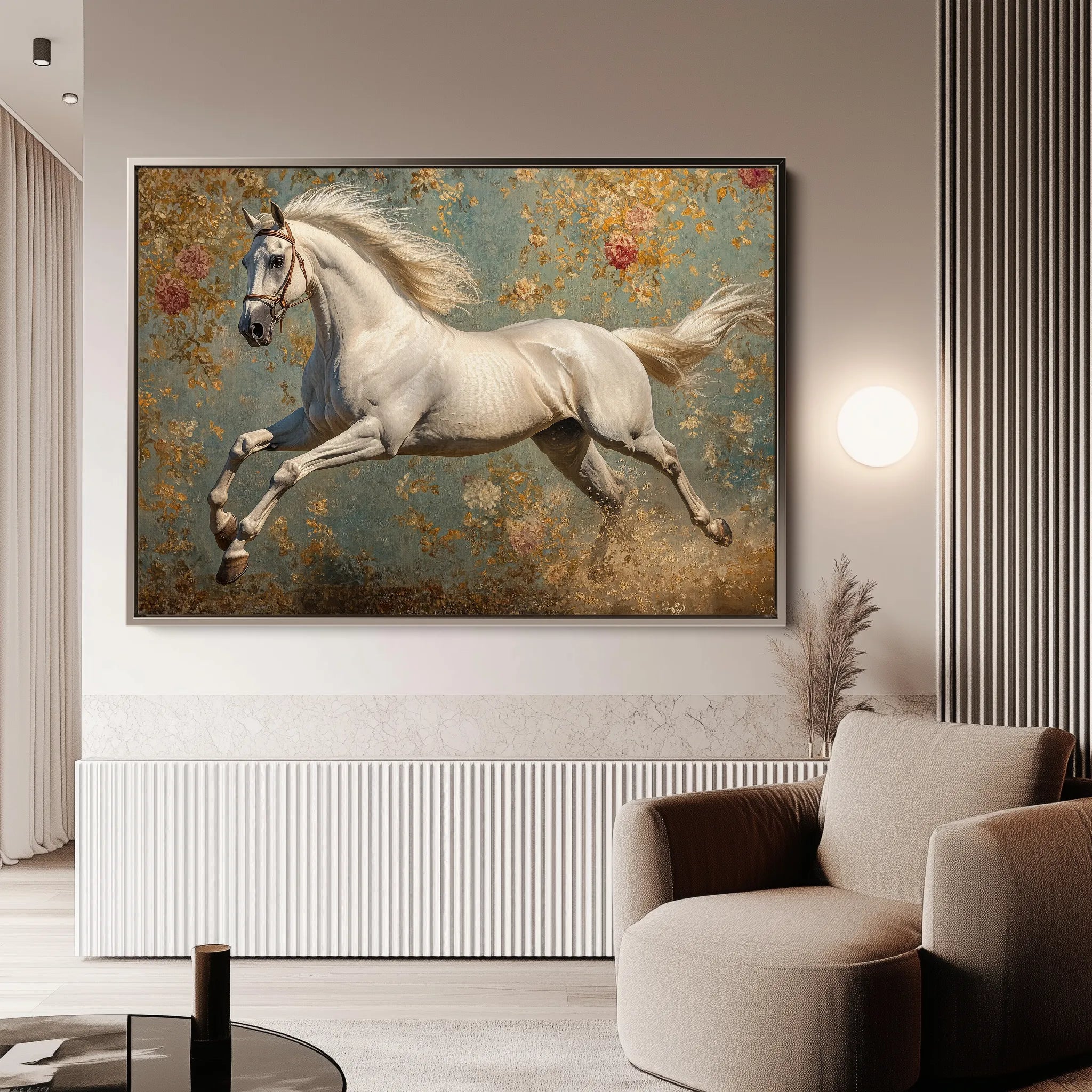 Horses 241 Canvas Art 18" x 24" / 45 x 60 cm / Black