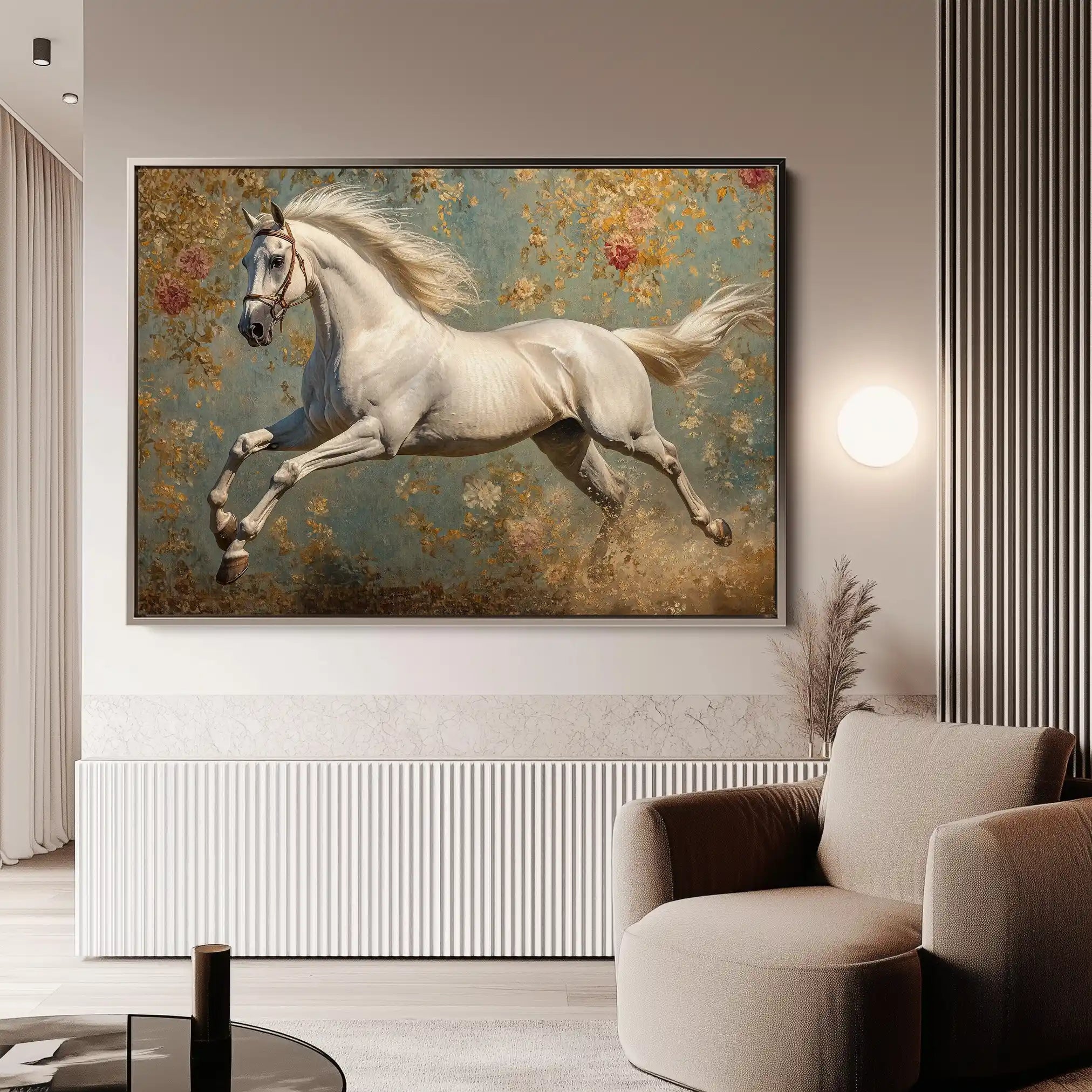 Horses 241 Canvas Art 60 x 40 cm / Black