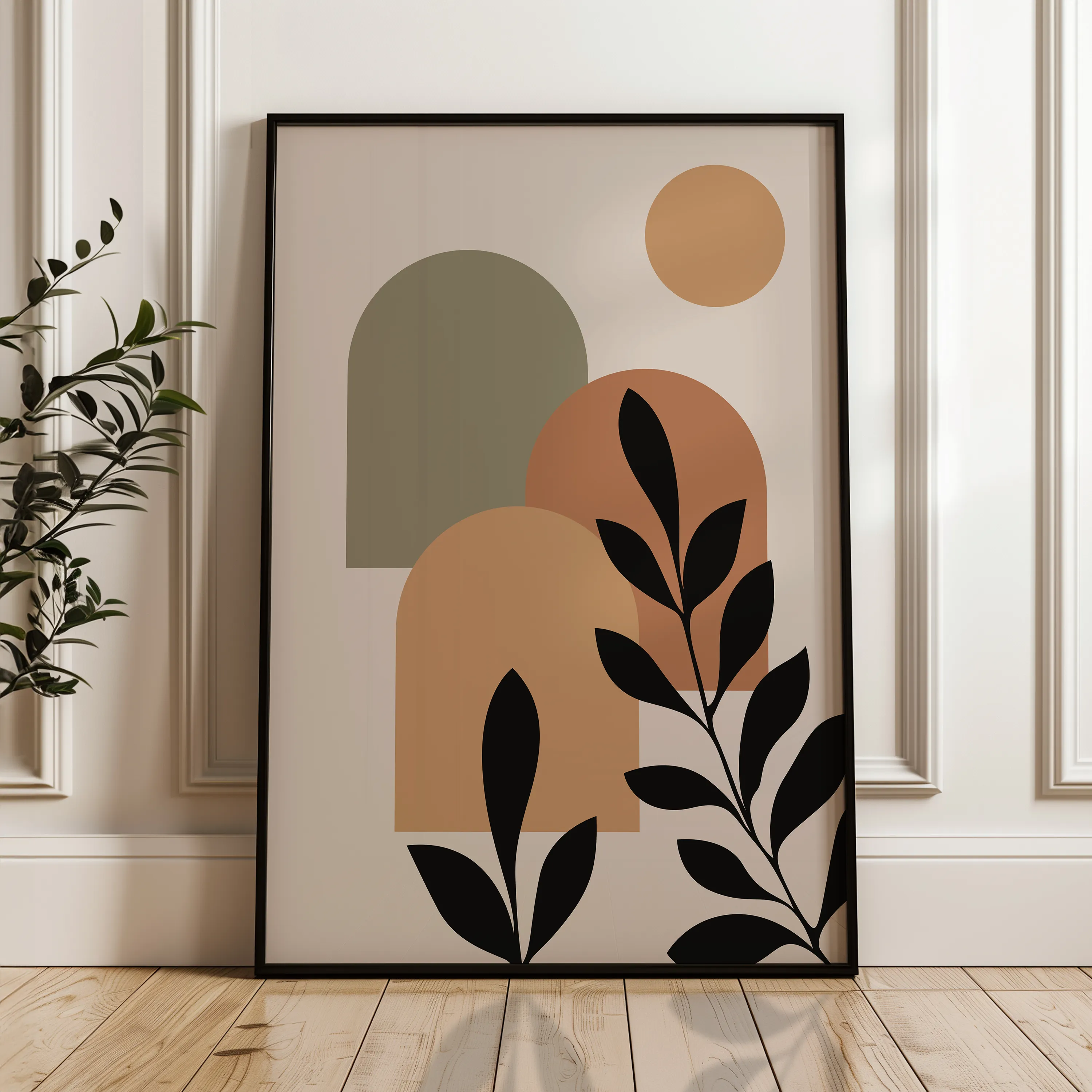 Boho 242 Canvas Art 18" x 24" / 45 x 60 cm / Black
