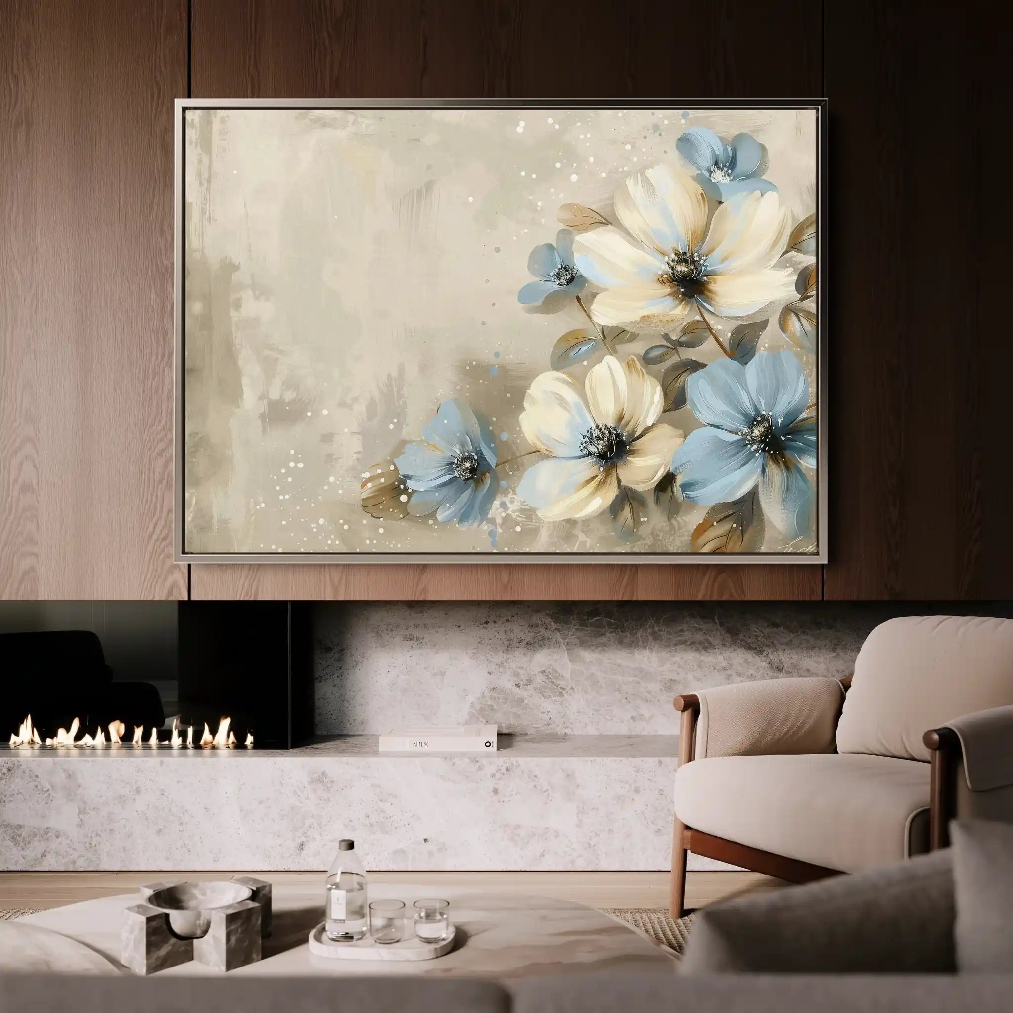 Floral 242 Canvas Art 60 x 40 cm / Black