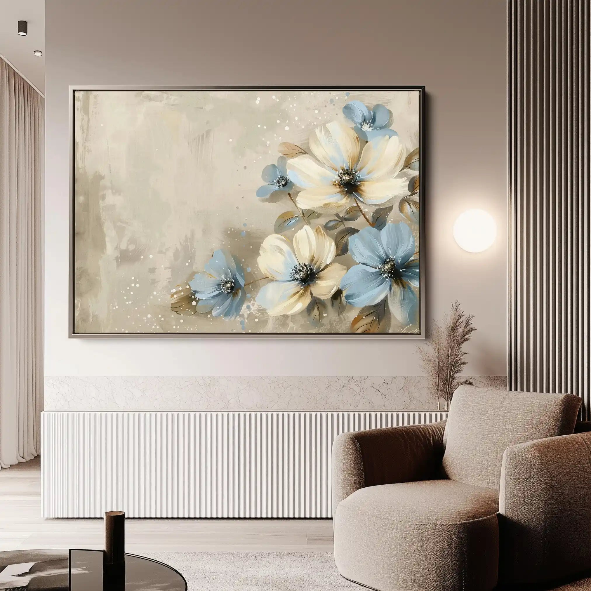 Floral 242 Canvas Art 60 x 40 cm / Black