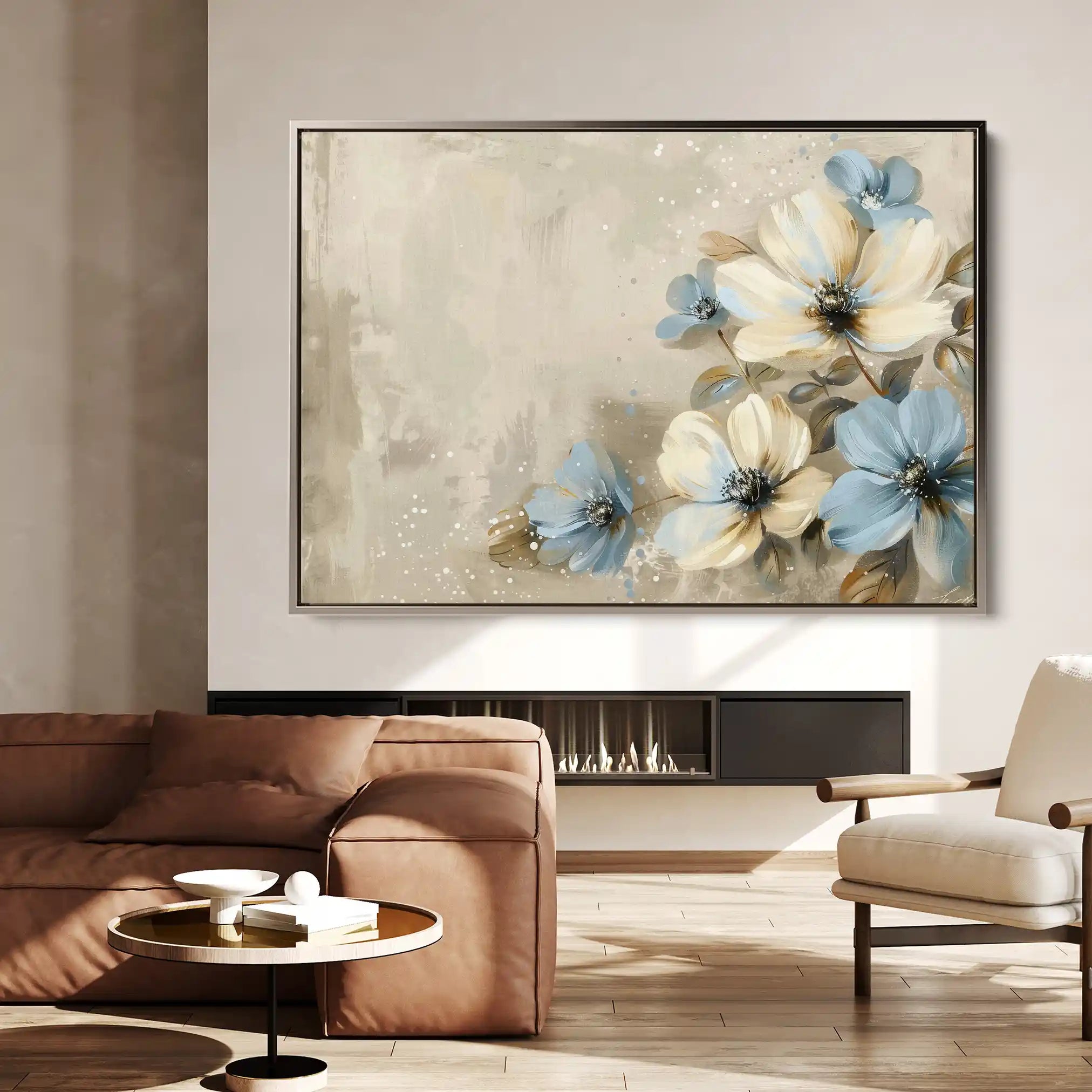 Floral 242 Canvas Art 60 x 40 cm / Black