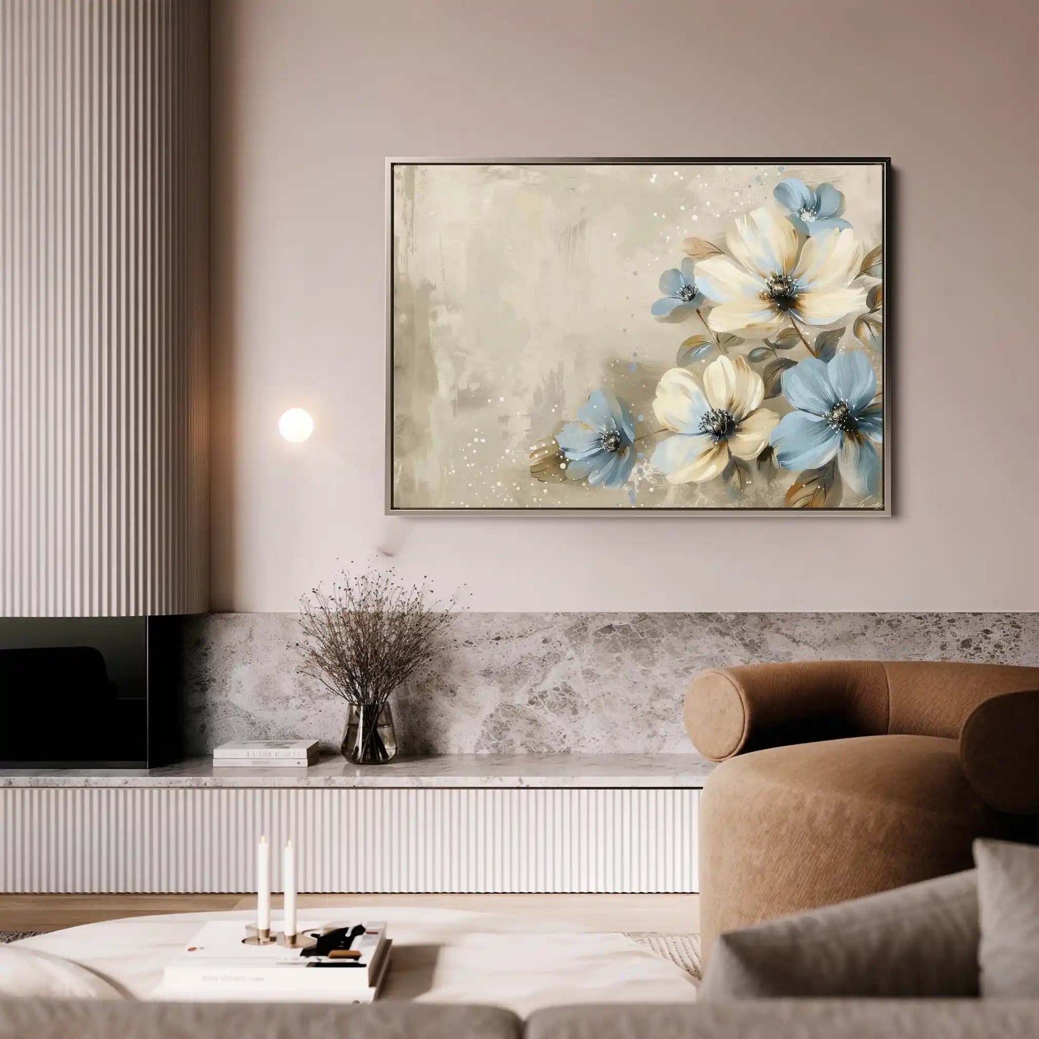Floral 242 Canvas Art 60 x 40 cm / Black