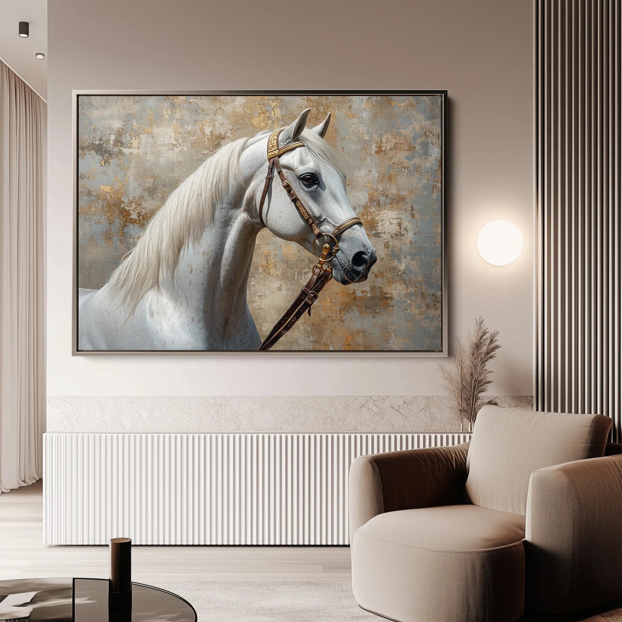 Horses 242 Canvas Art 18" x 24" / 45 x 60 cm / Black