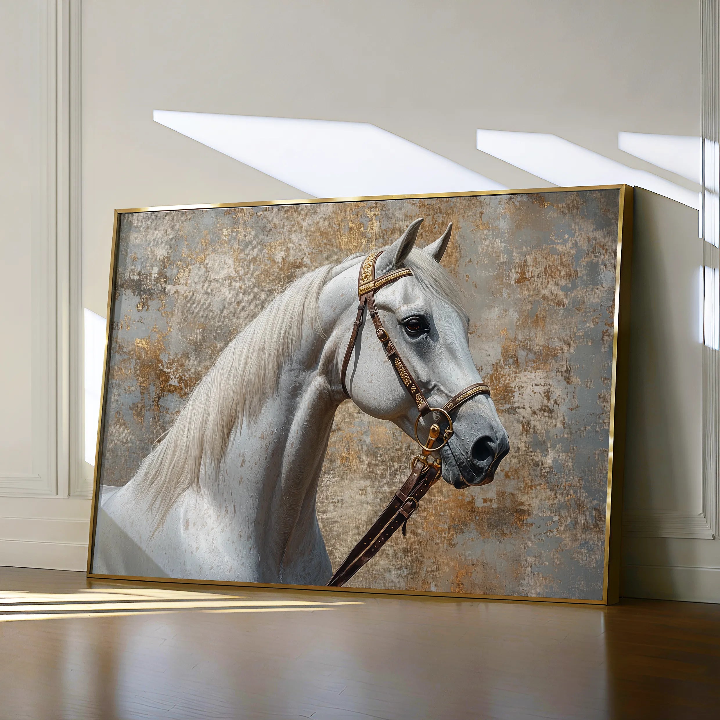 Horses 242 Canvas Art 18" x 24" / 45 x 60 cm / Black