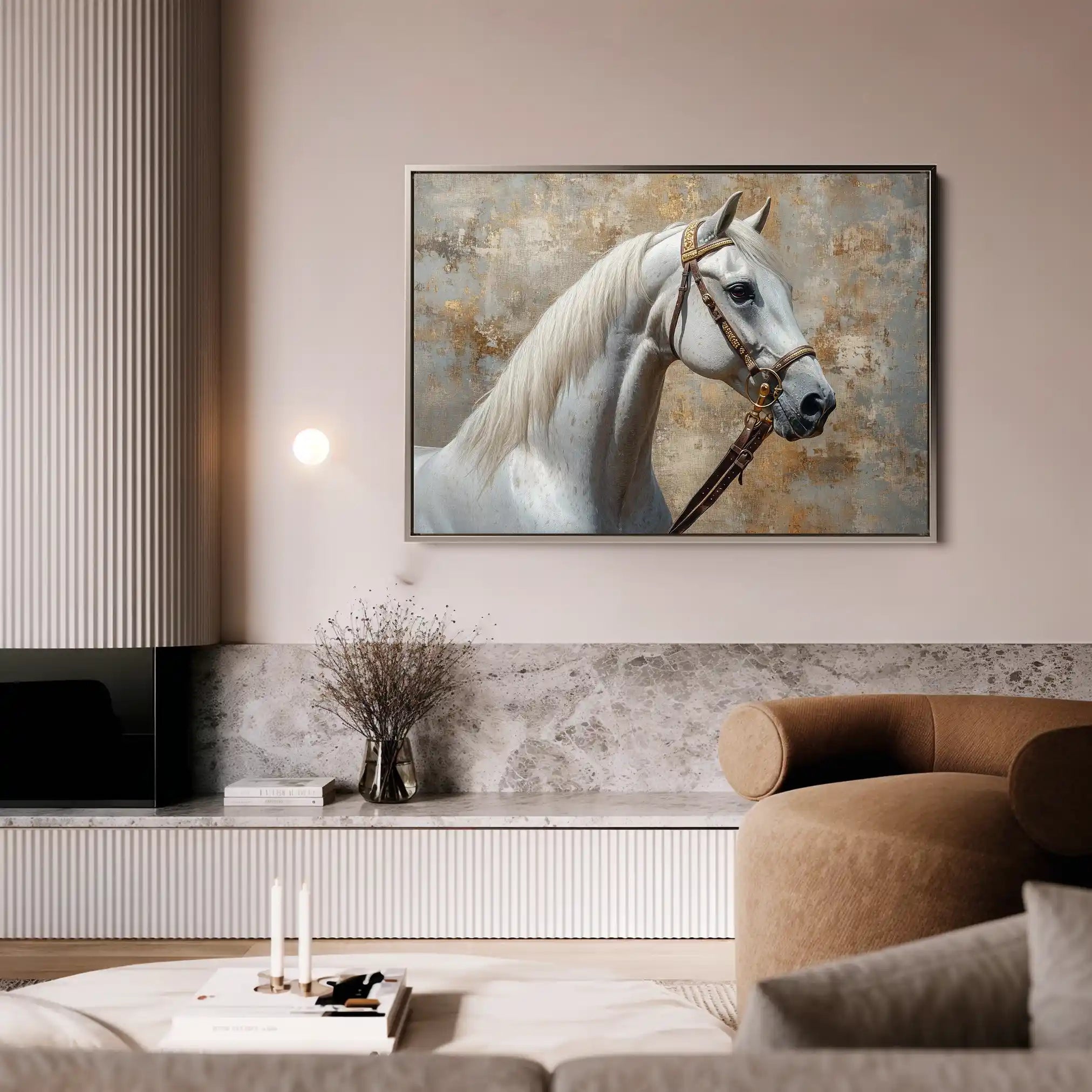 Horses 242 Canvas Art 60 x 40 cm / Black