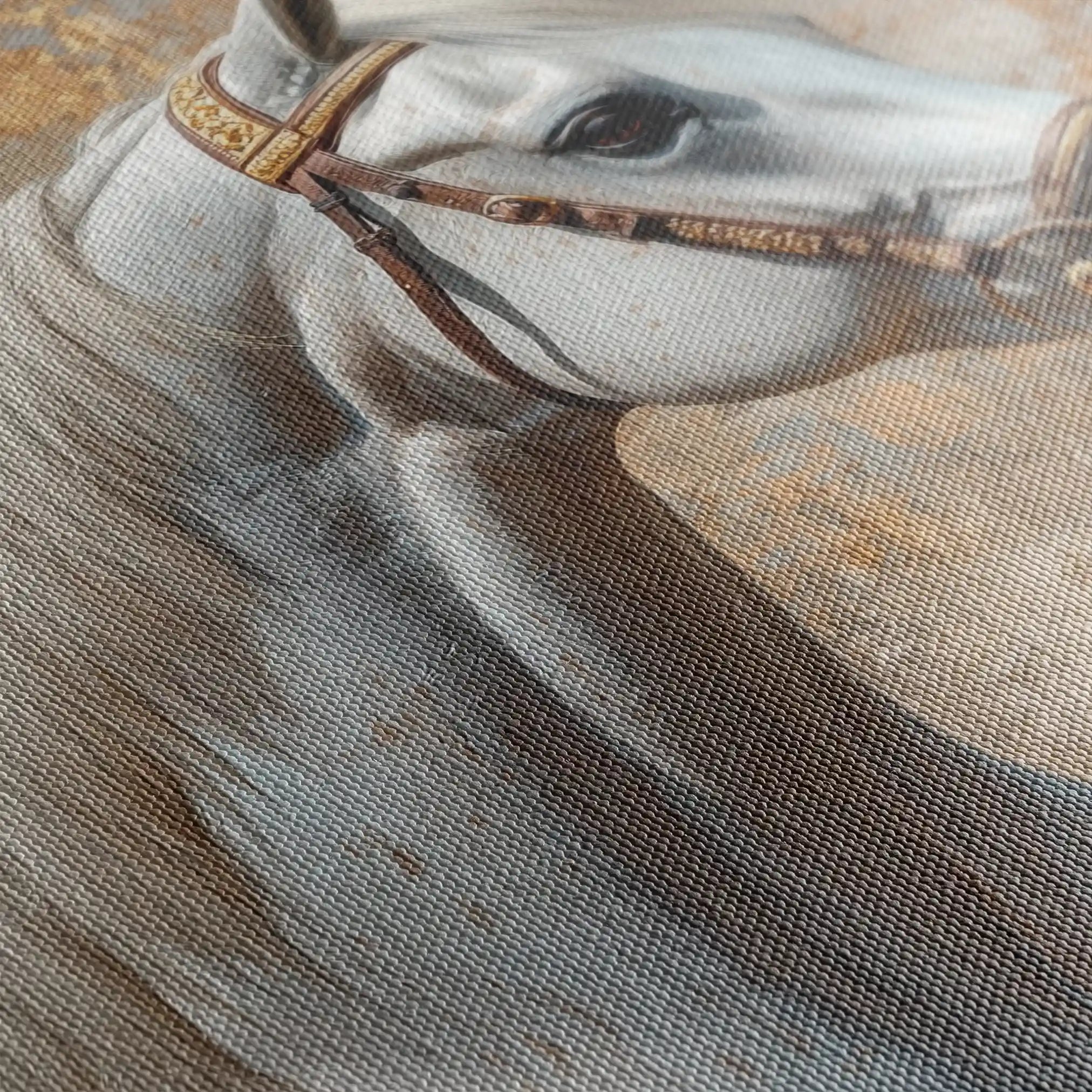 Horses 242 Canvas Art 60 x 40 cm / Black
