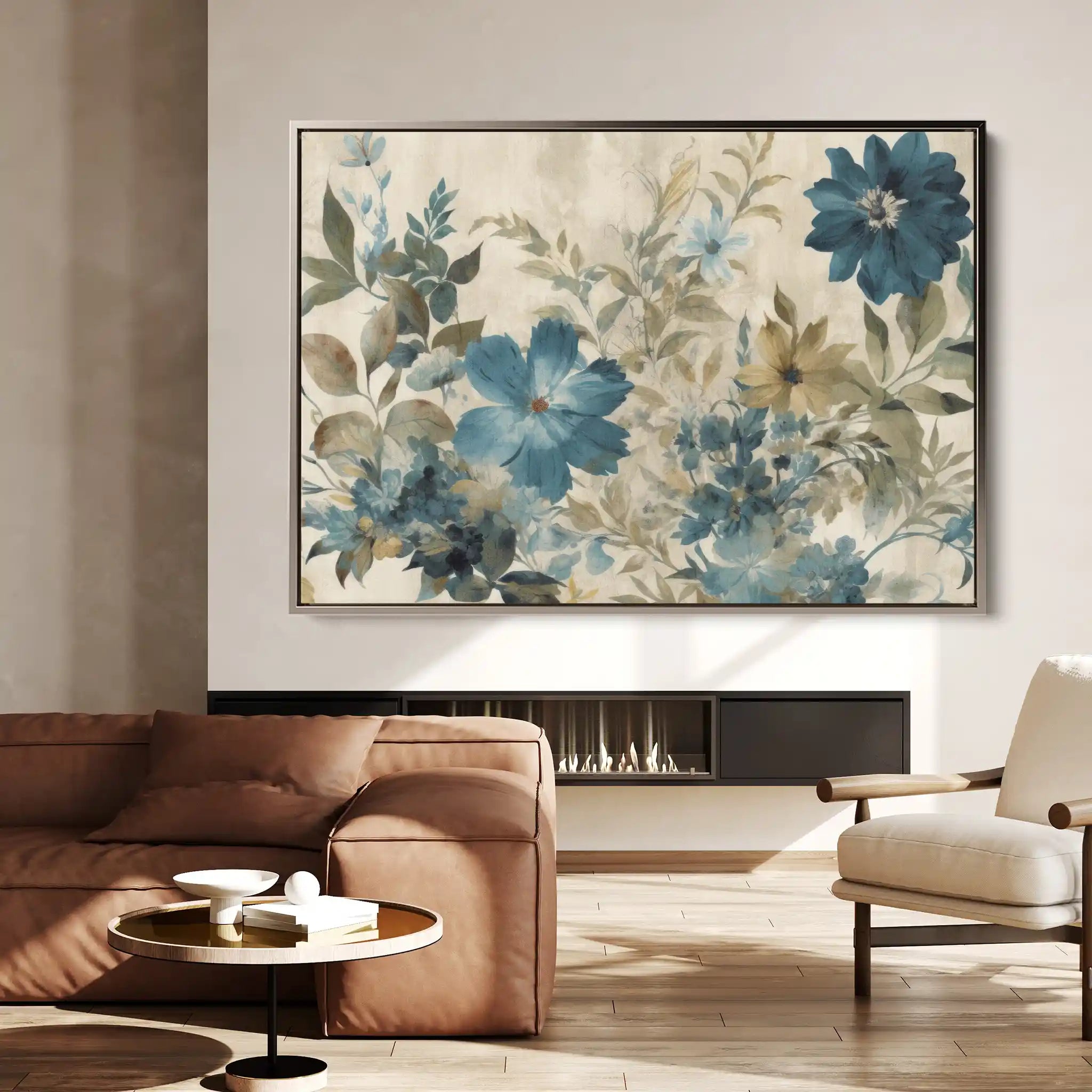 Floral 243 Canvas Art 60 x 40 cm / Black