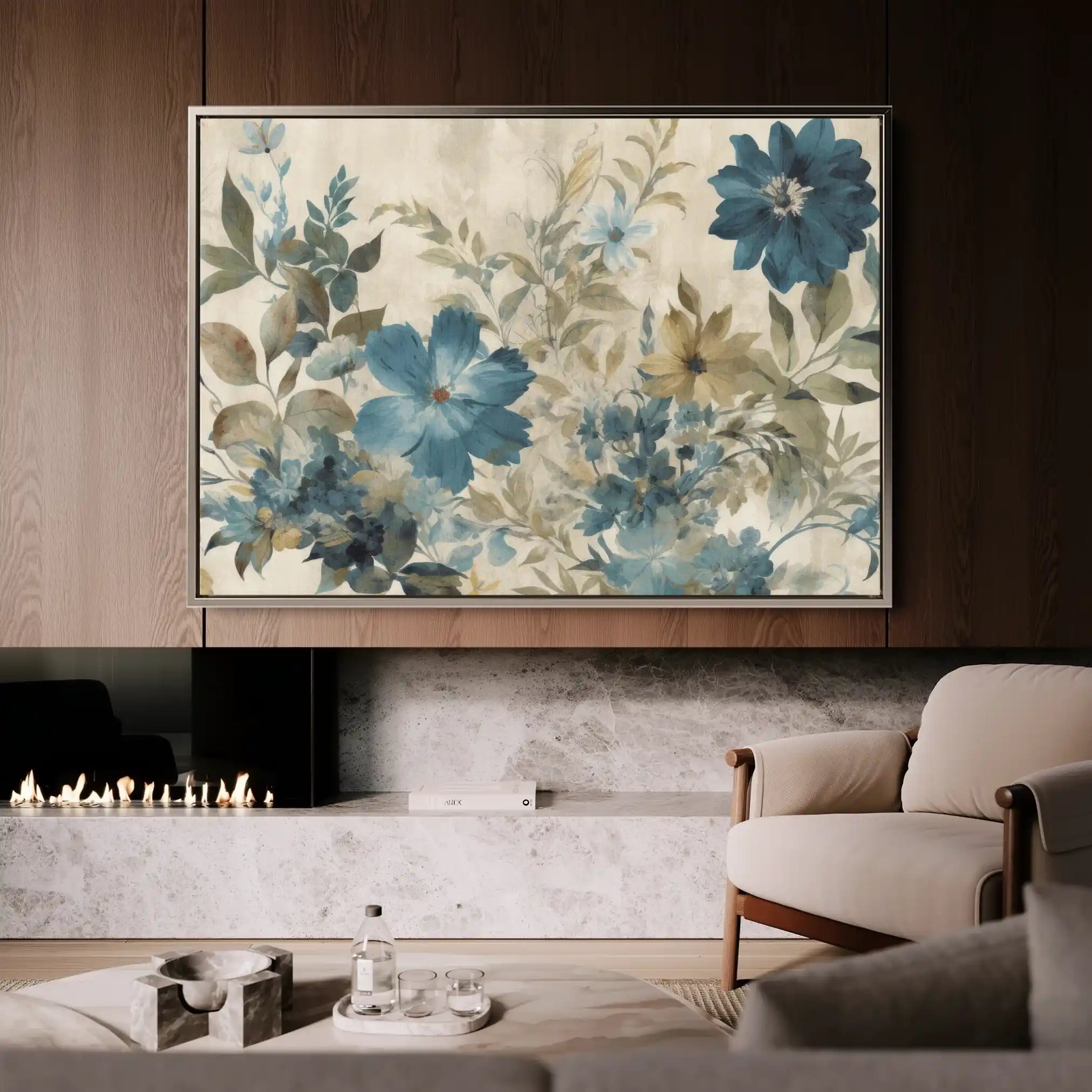 Floral 243 Canvas Art 60 x 40 cm / Black