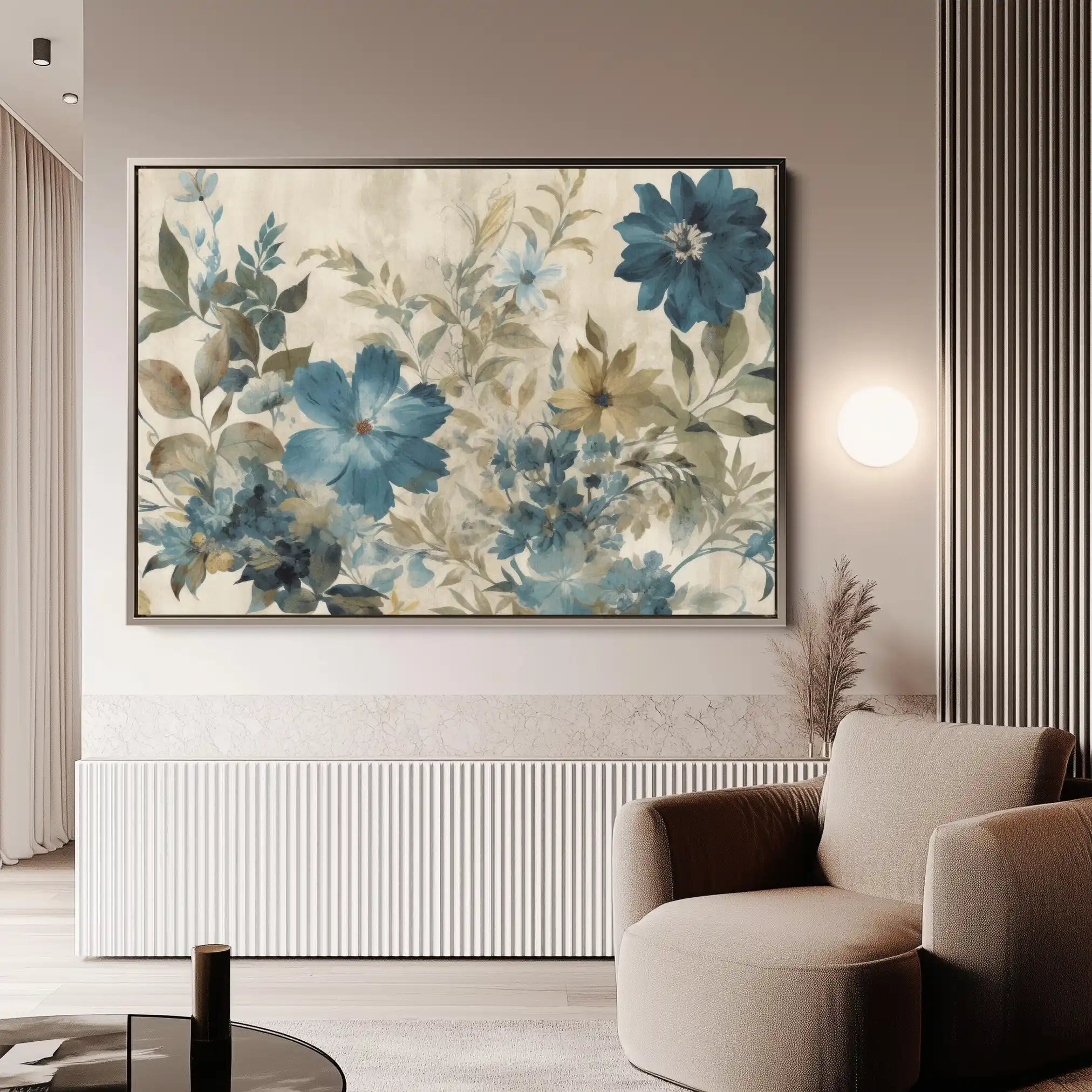 Floral 243 Canvas Art 60 x 40 cm / Black