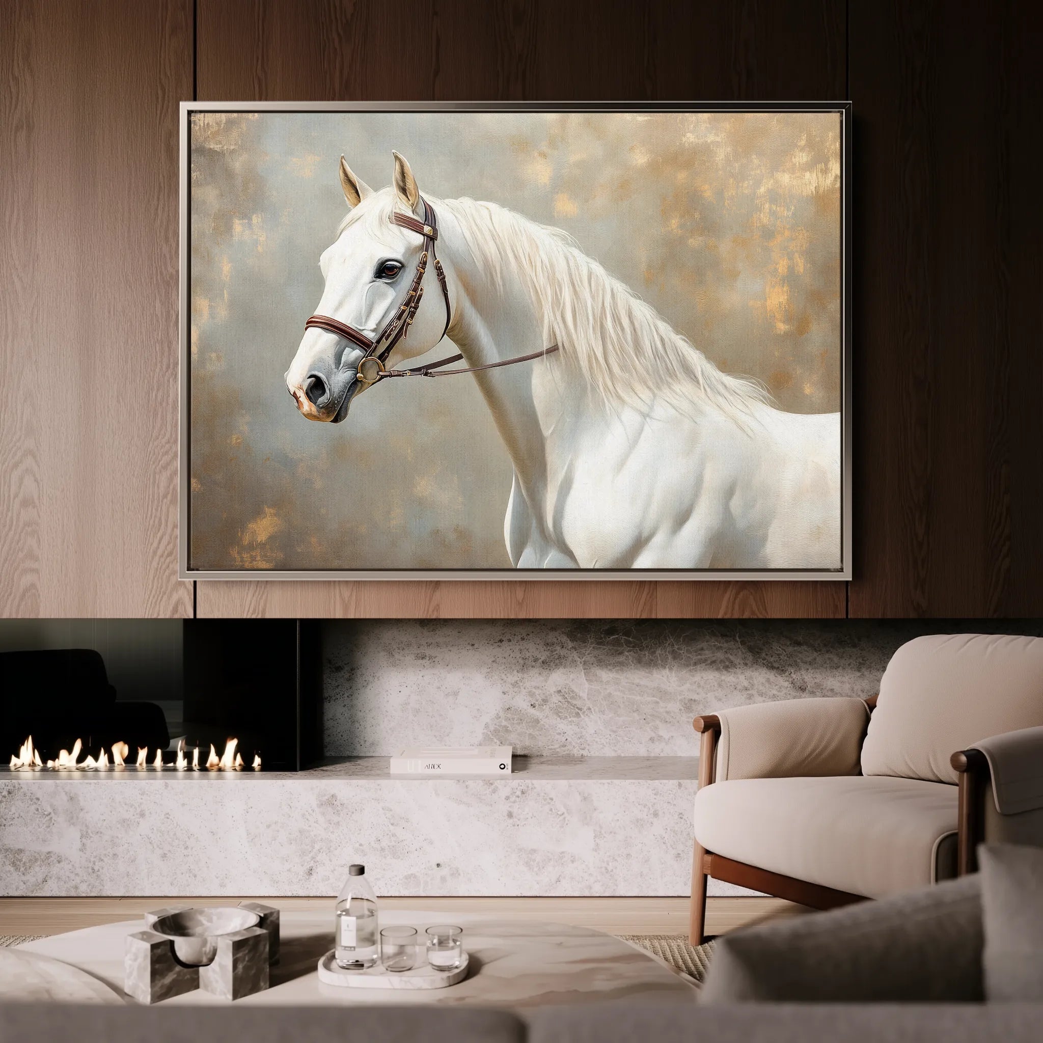 Horses 243 Canvas Art 18" x 24" / 45 x 60 cm / Black