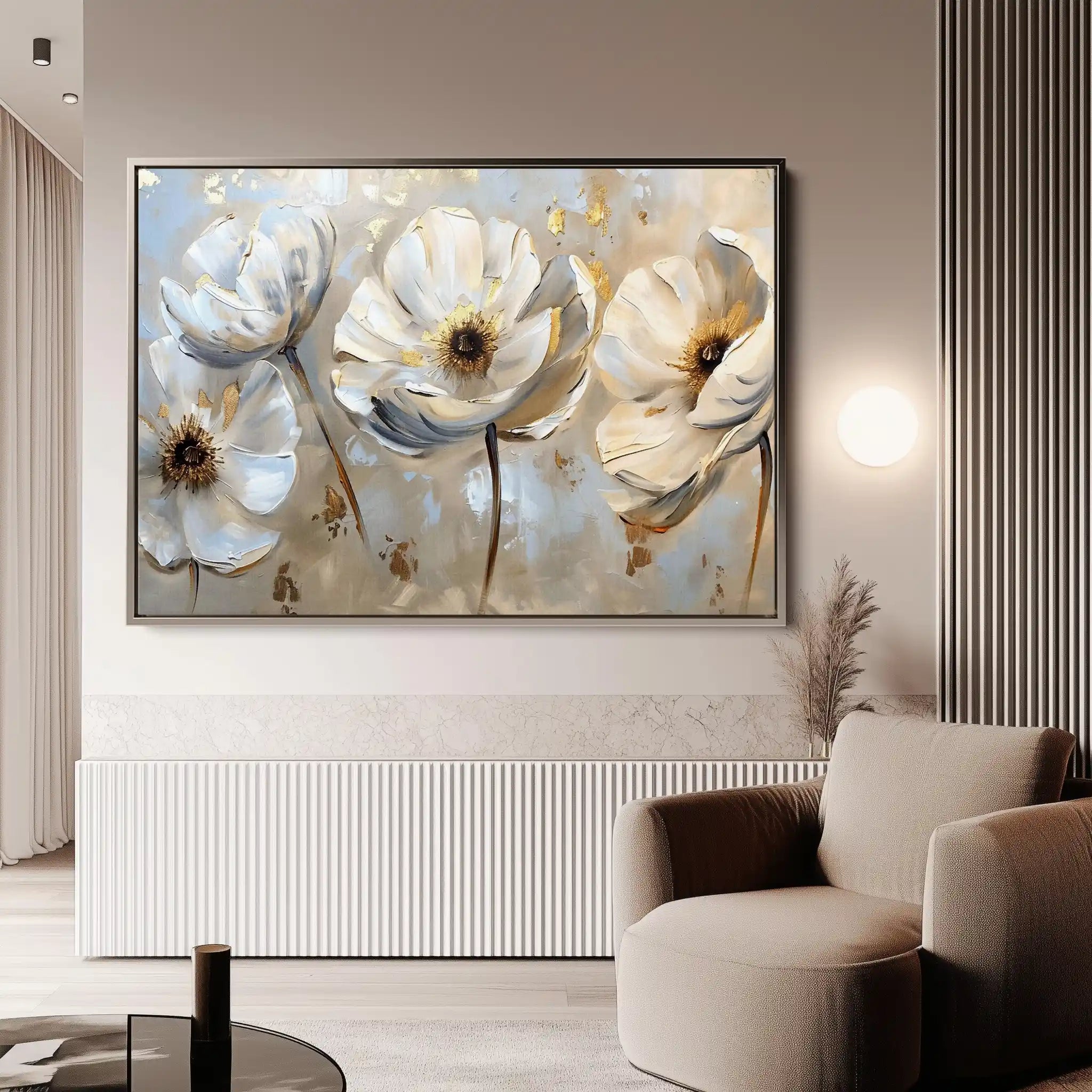 Floral 244 Canvas Art 60 x 40 cm / Black
