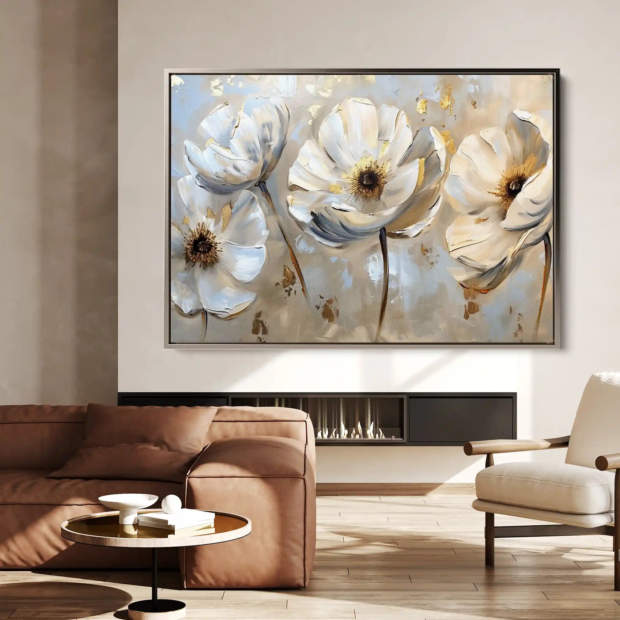 Floral 244 Canvas Art 60 x 40 cm / Black