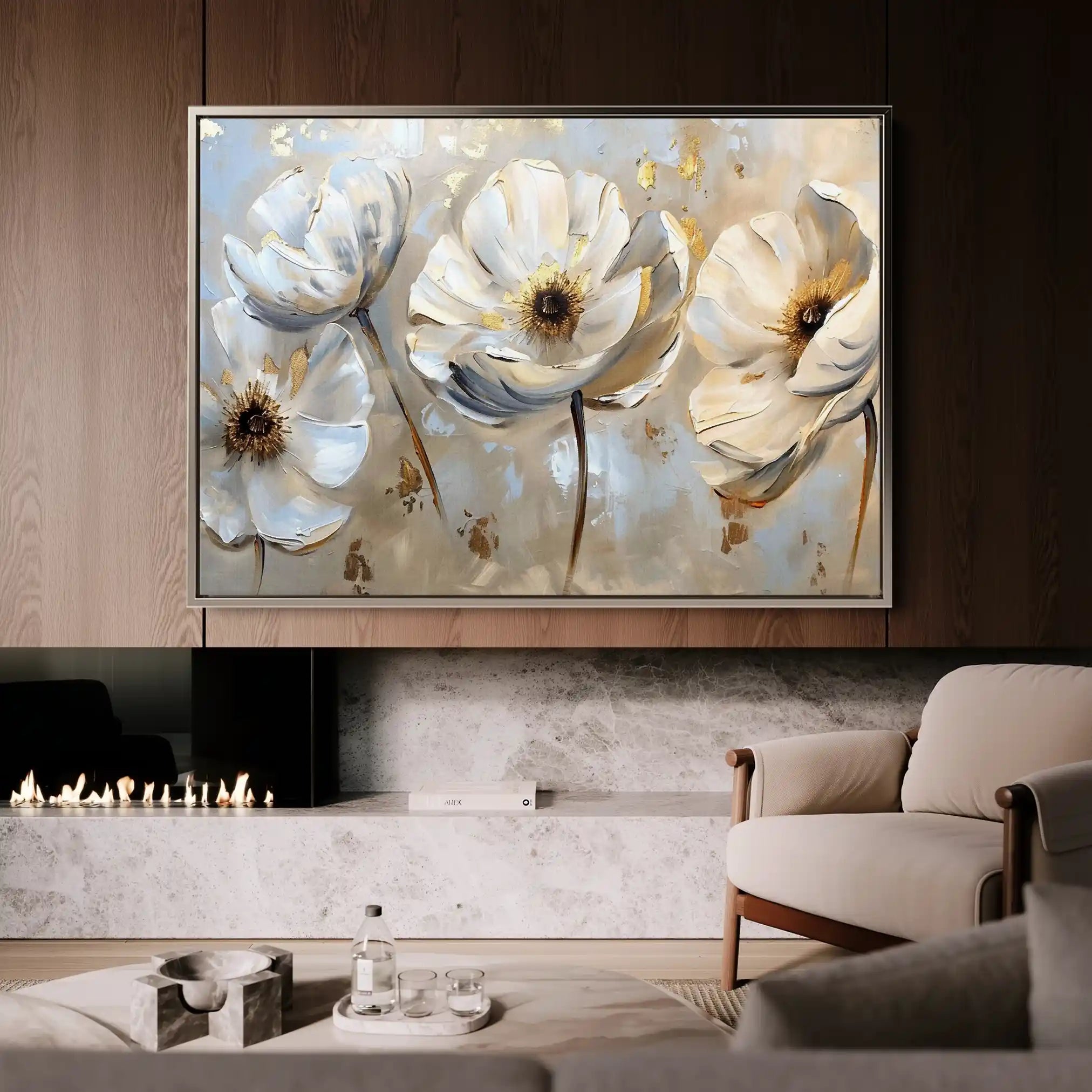 Floral 244 Canvas Art 60 x 40 cm / Black