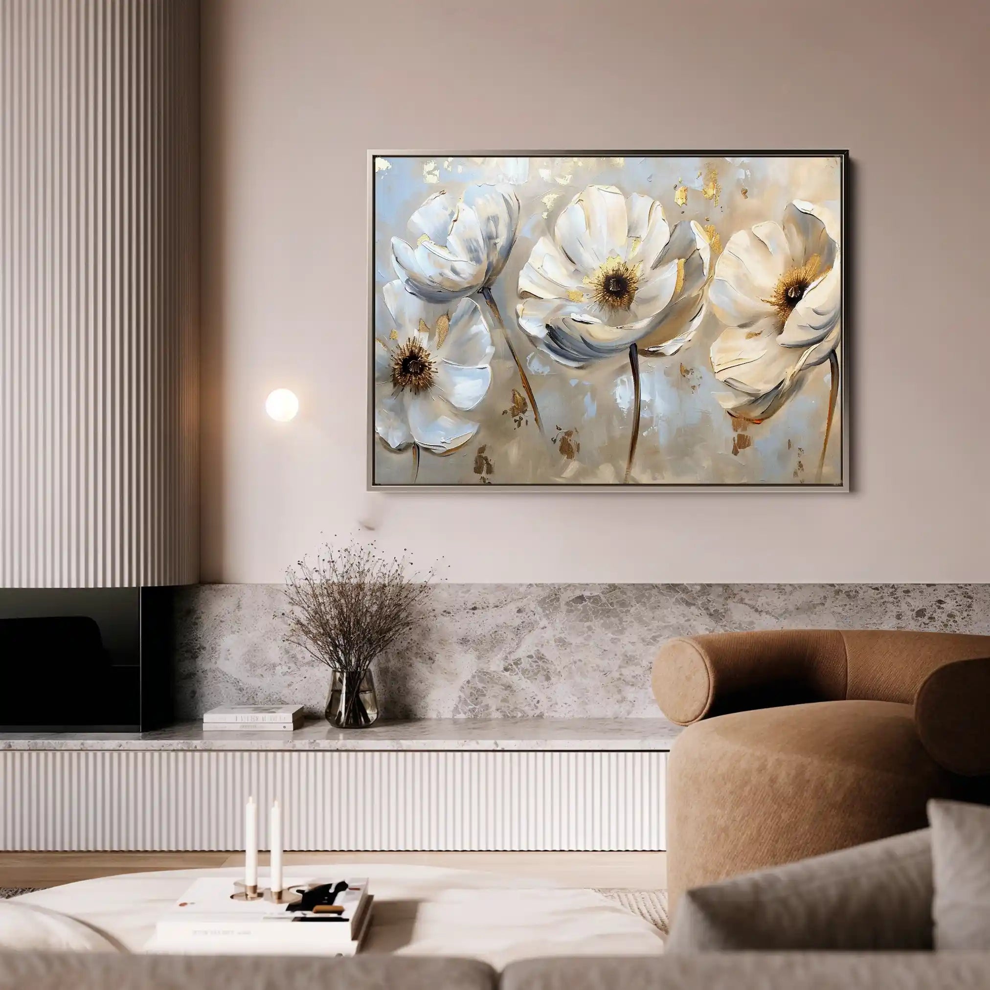 Floral 244 Canvas Art 60 x 40 cm / Black