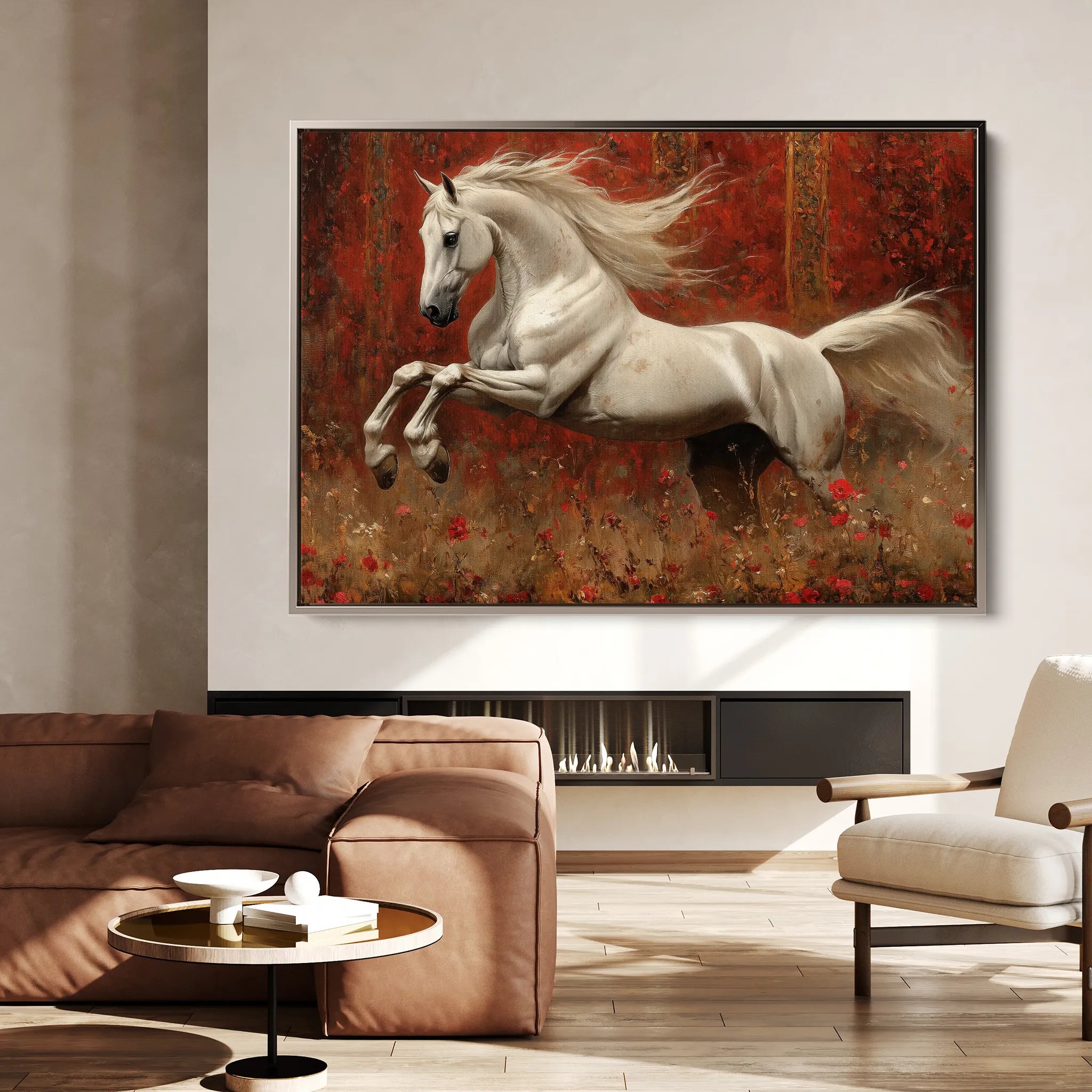 Horses 244 Canvas Art 18" x 24" / 45 x 60 cm / Black