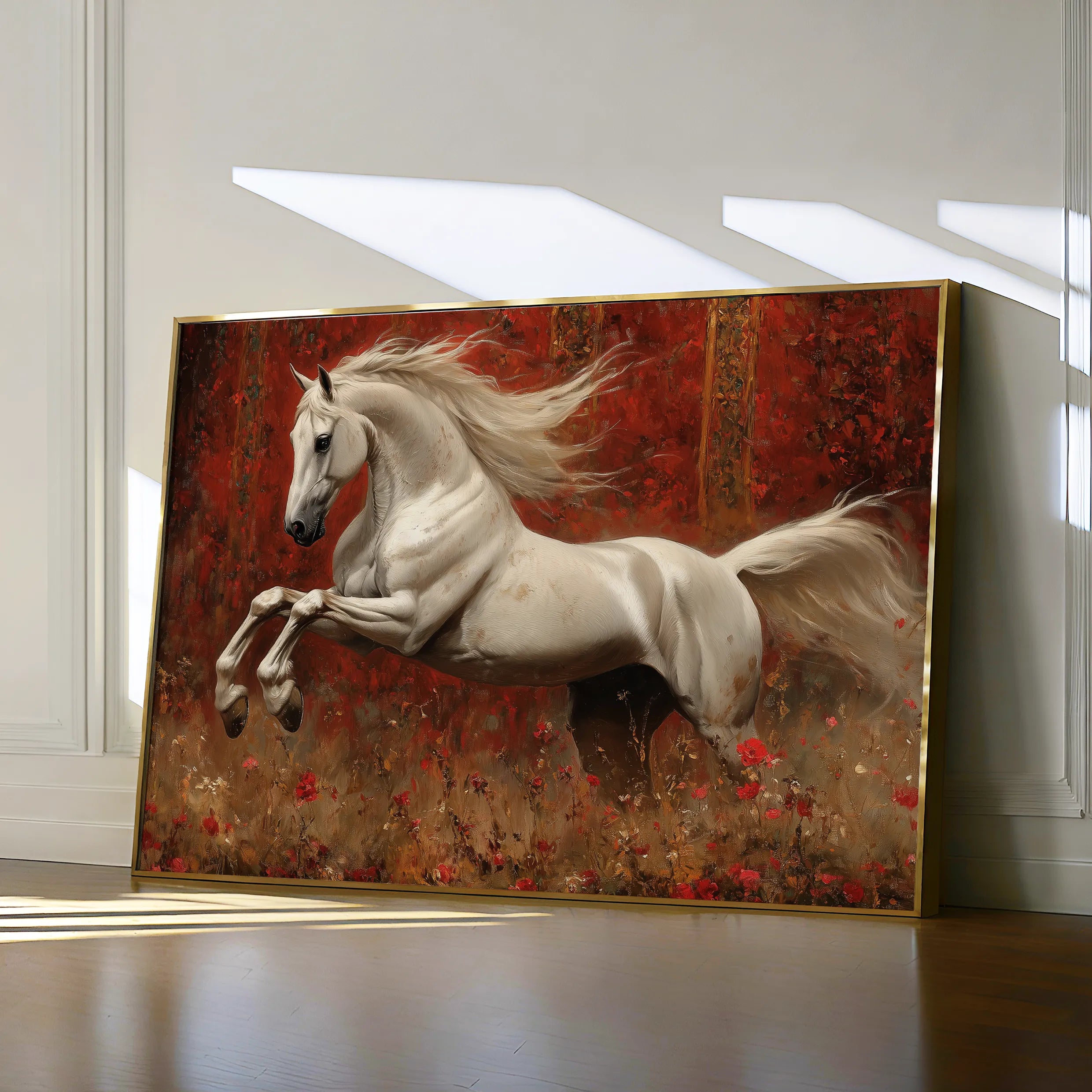 Horses 244 Canvas Art 18" x 24" / 45 x 60 cm / Black