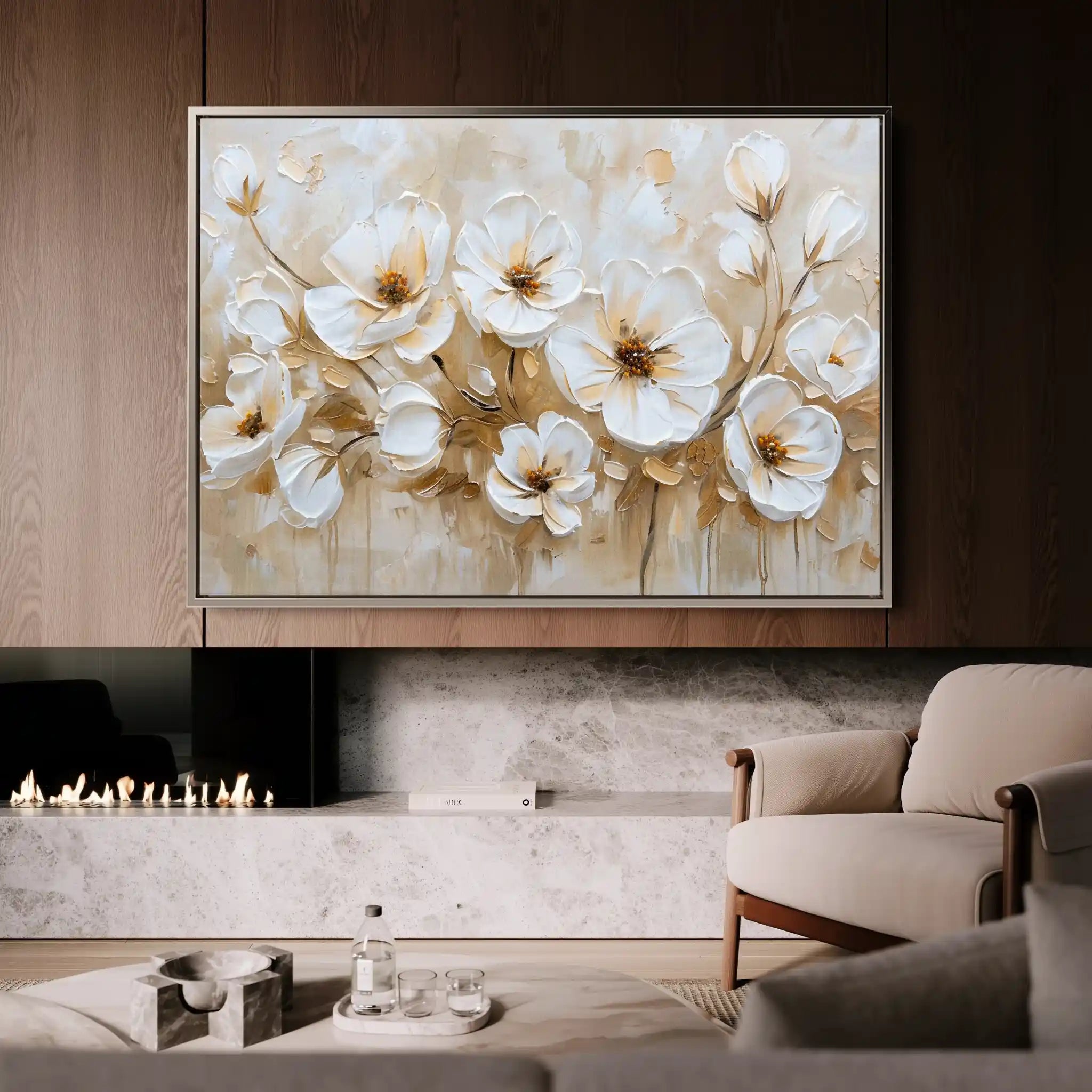 Floral 245 Canvas Art 60 x 40 cm / Black