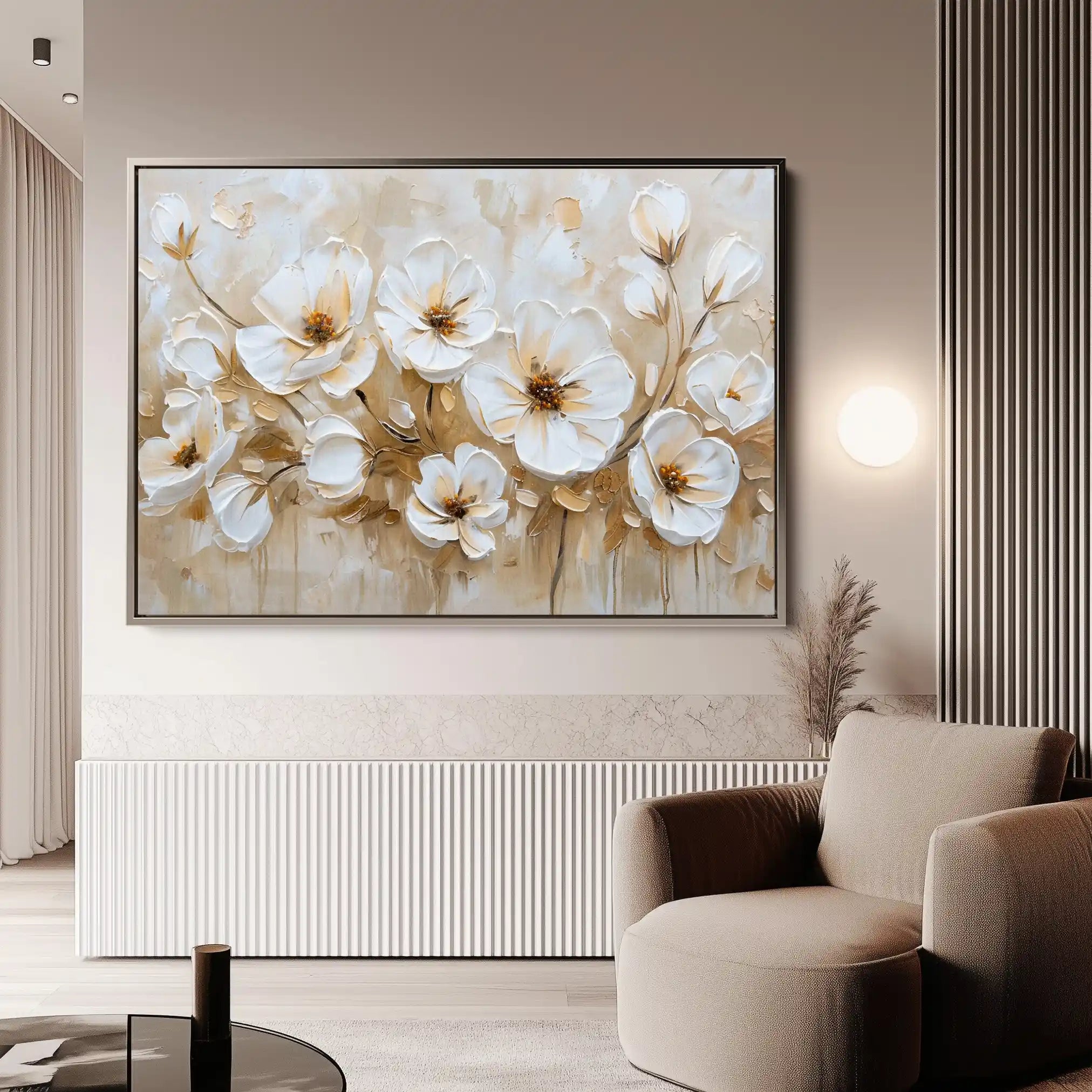 Floral 245 Canvas Art 60 x 40 cm / Black