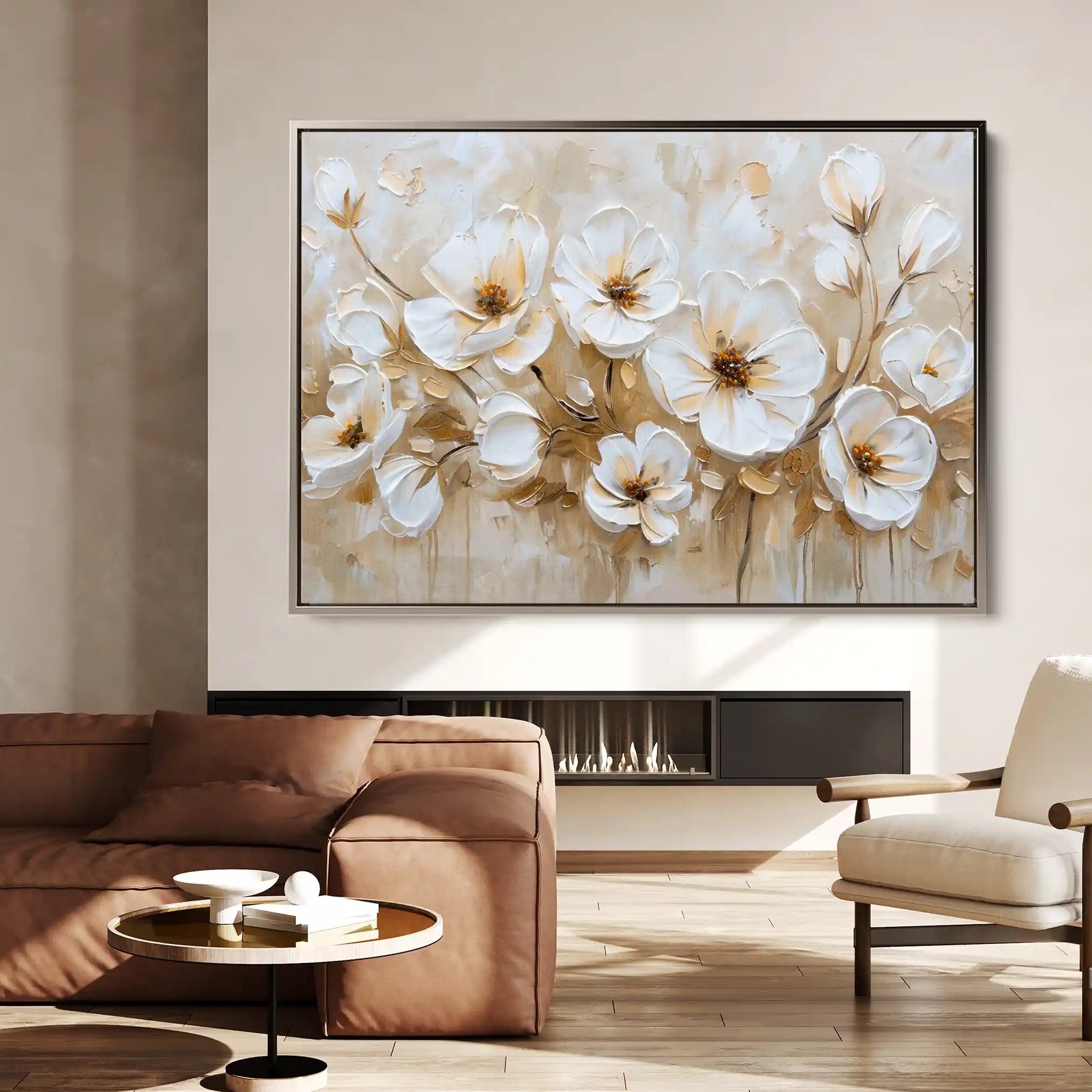Floral 245 Canvas Art 60 x 40 cm / Black