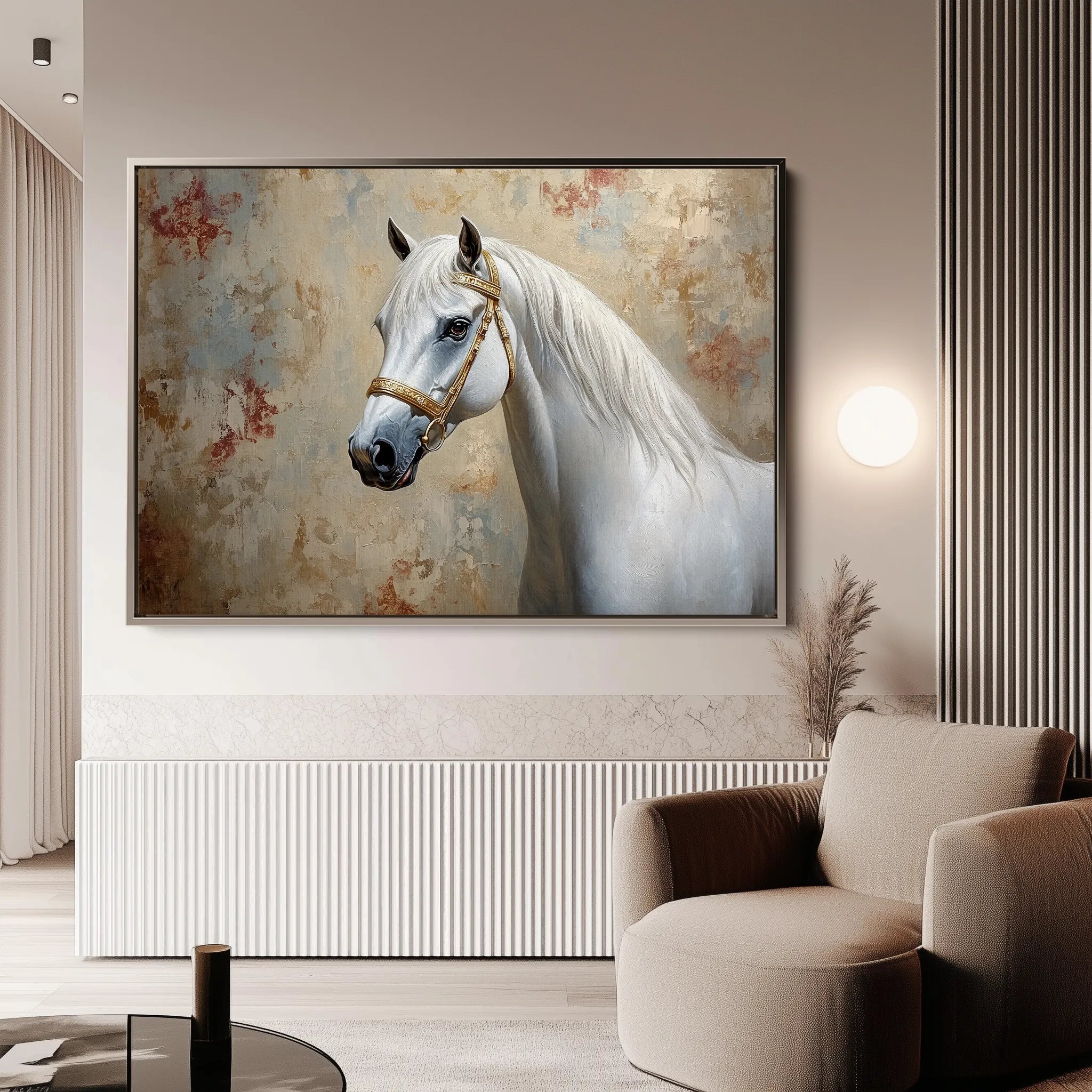 Horses 245 Canvas Art 18" x 24" / 45 x 60 cm / Black