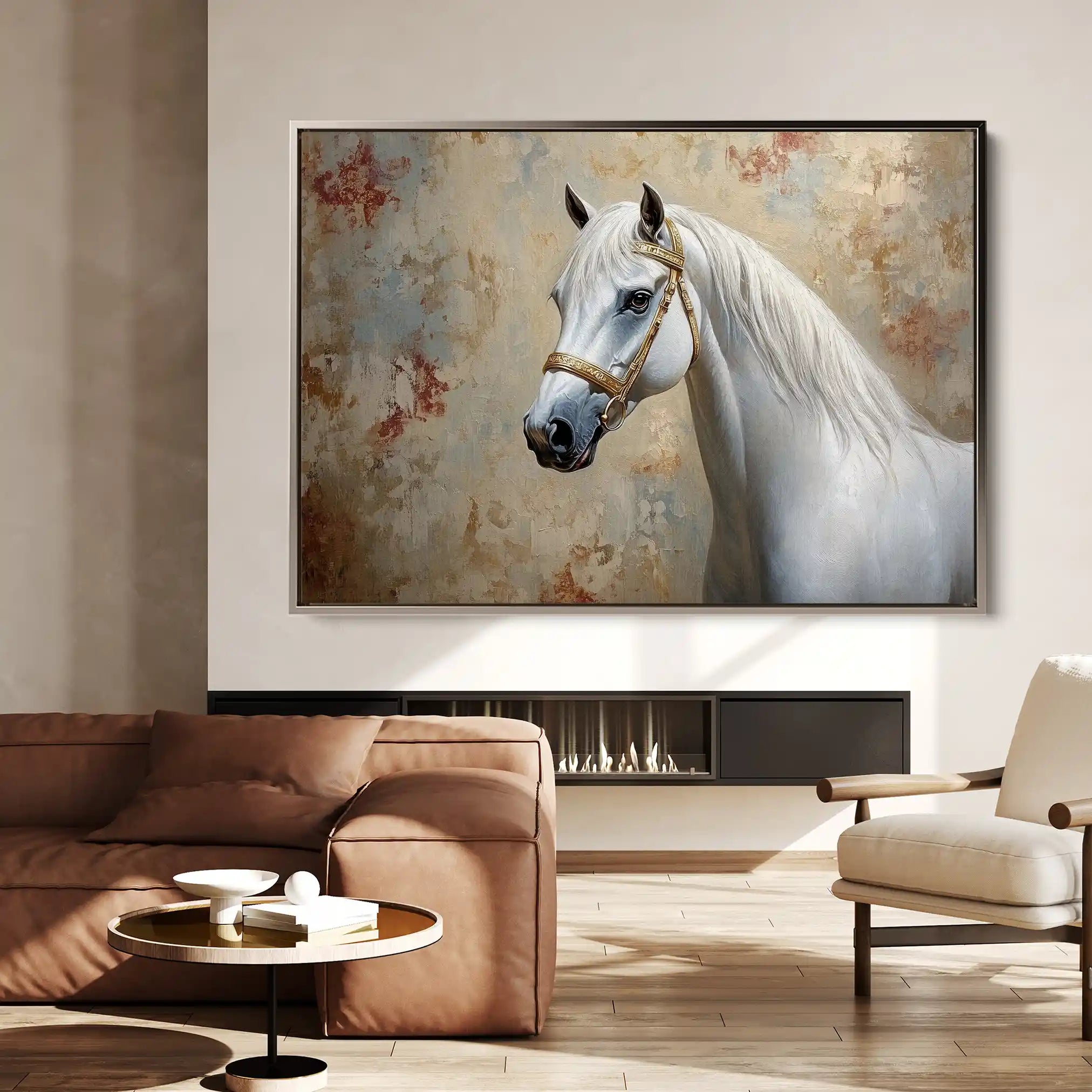 Horses 245 Canvas Art 60 x 40 cm / Black