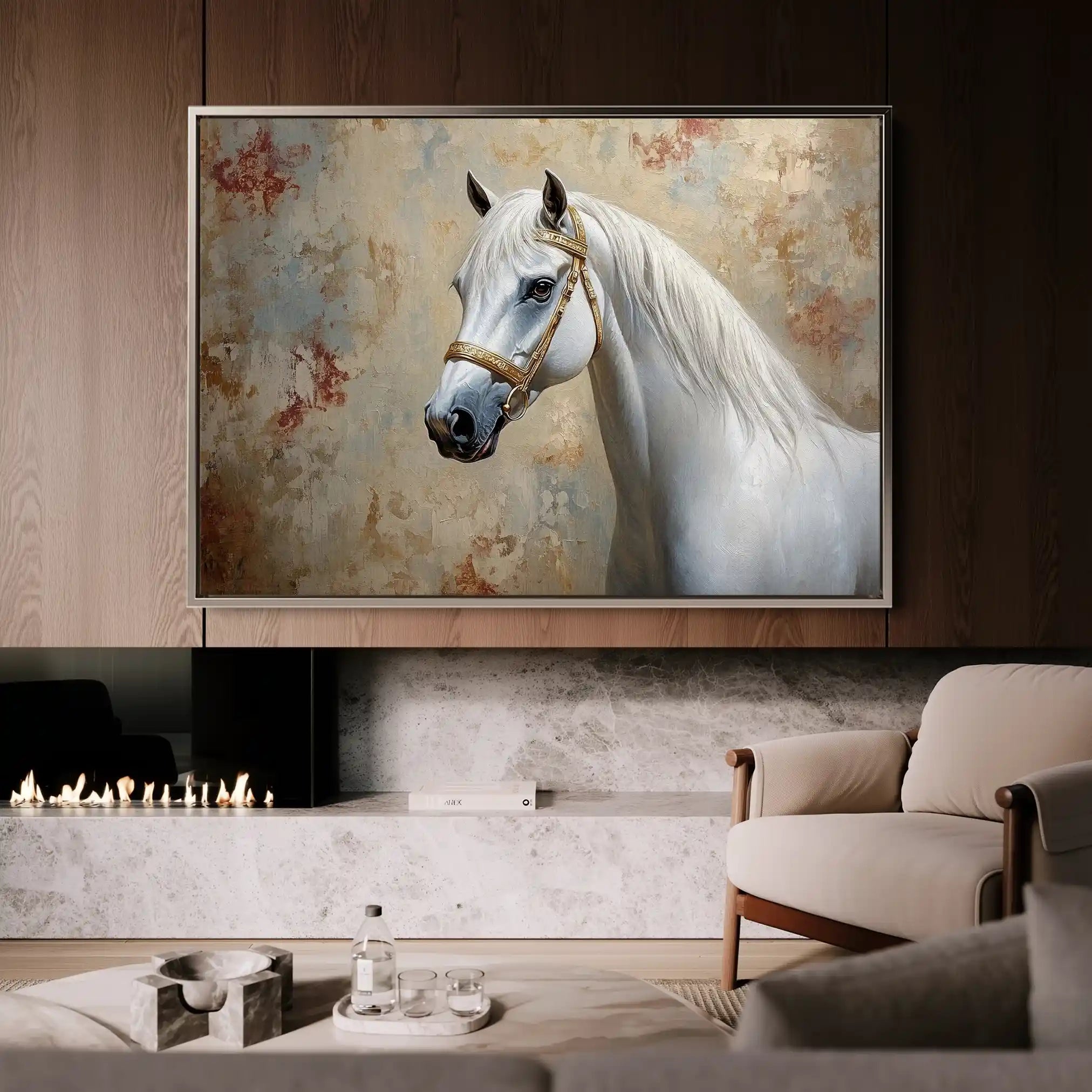 Horses 245 Canvas Art 60 x 40 cm / Black