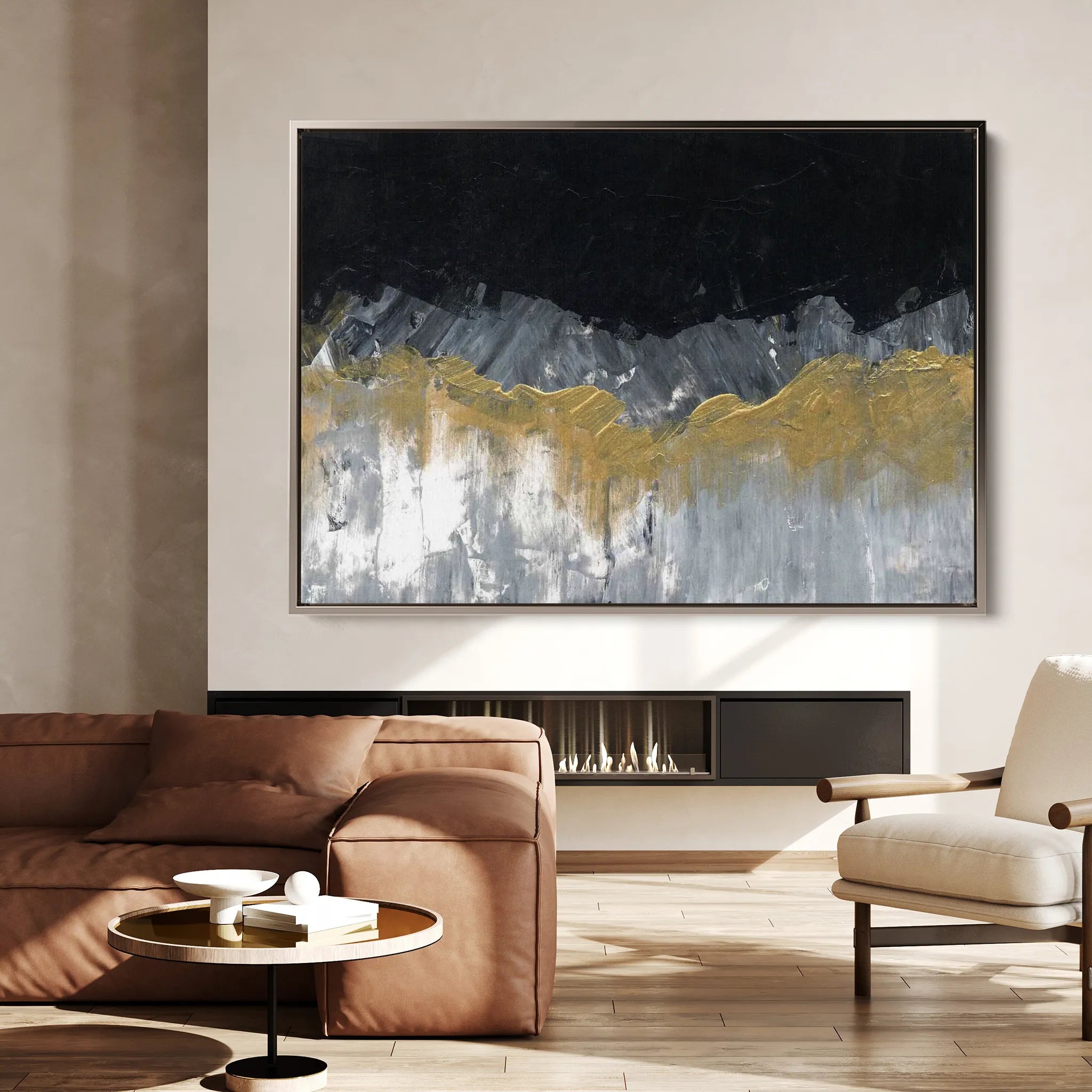Abstract 246 Canvas Art 18" x 24" / 45 x 60 cm / Black