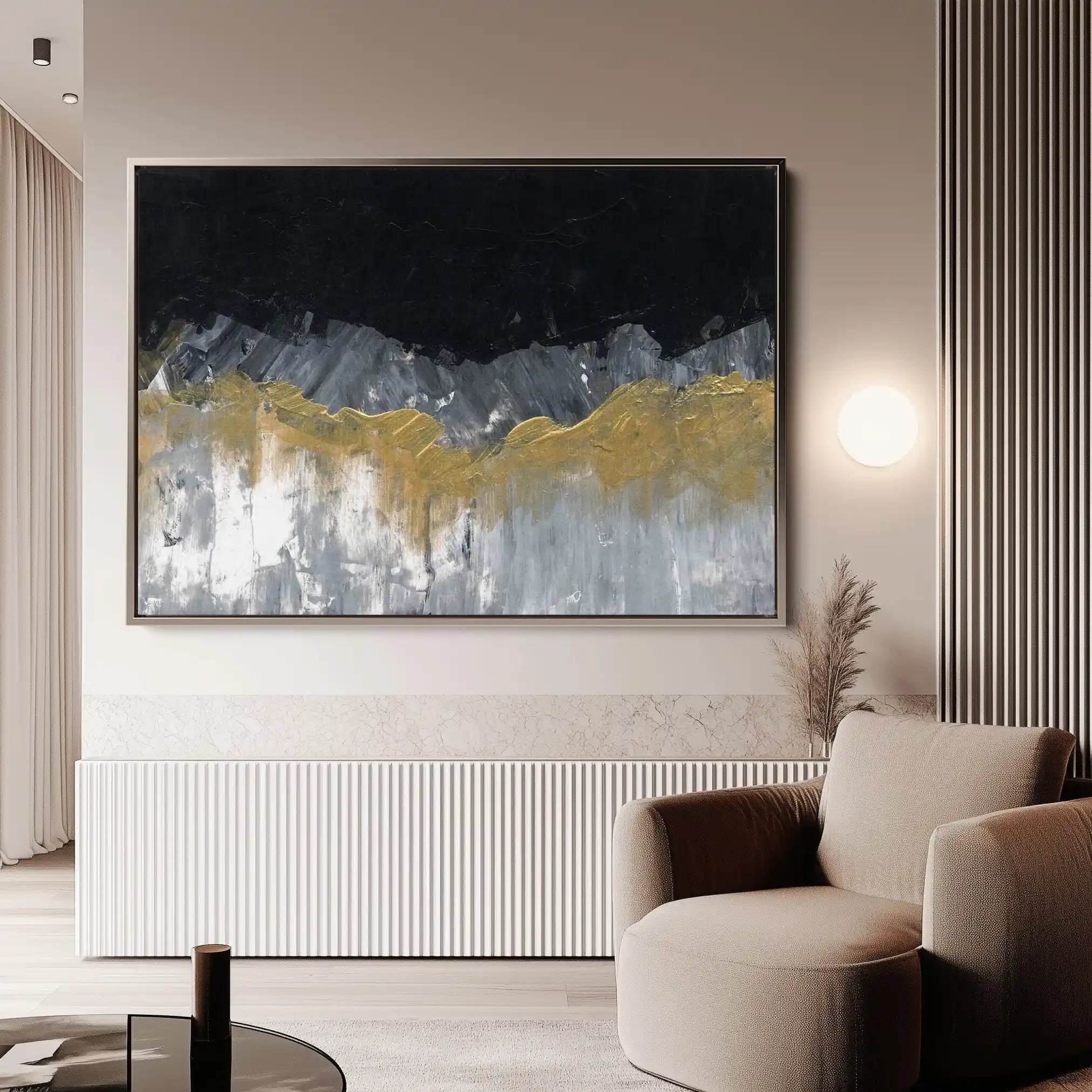Abstract 246 Canvas Art 60 x 40 cm / Black
