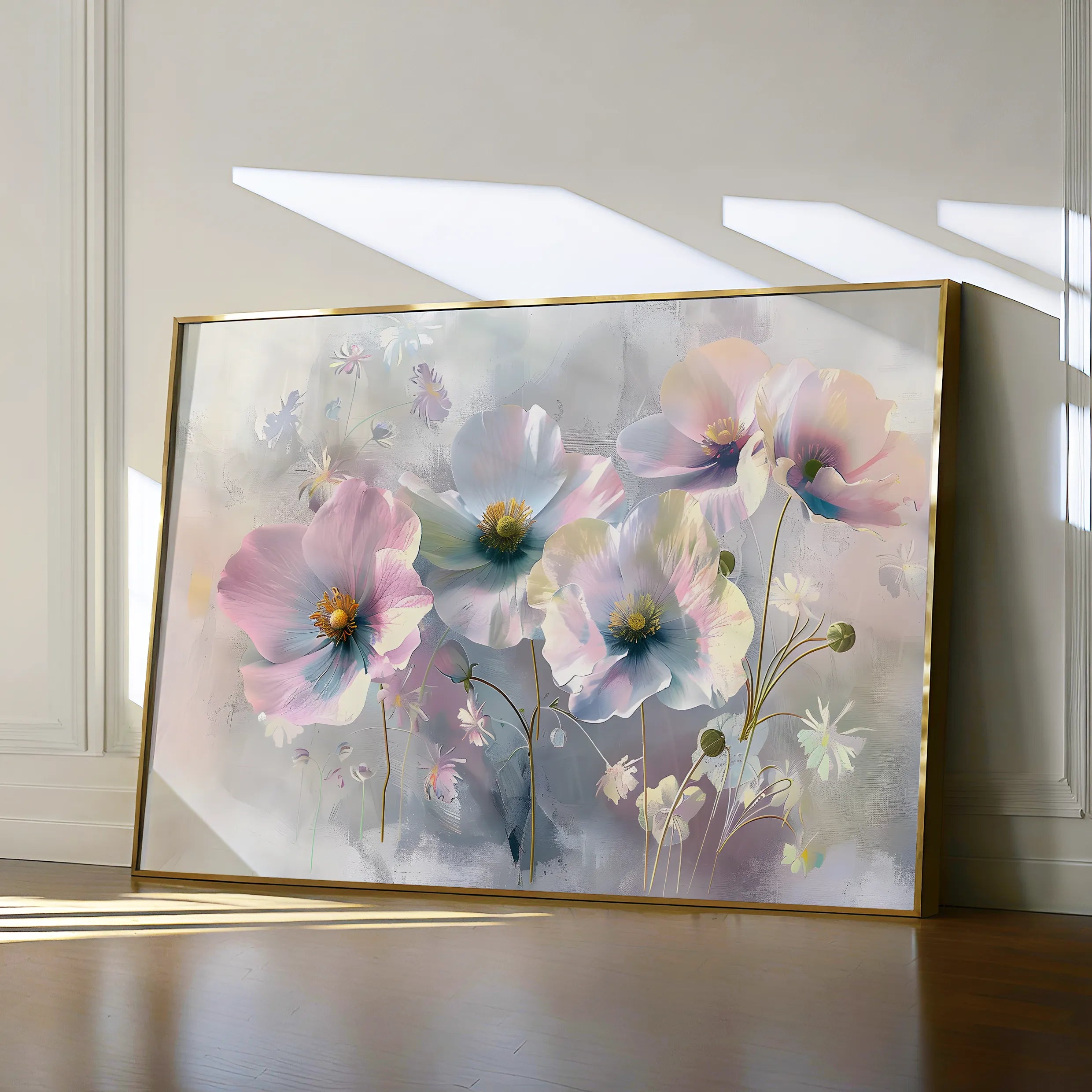 Floral 246 Canvas Art 18" x 24" / 45 x 60 cm / Black