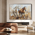 Horses 246 Canvas Art 18" x 24" / 45 x 60 cm / Black