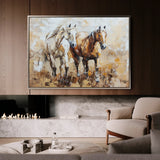 Horses 246 Canvas Art 18" x 24" / 45 x 60 cm / Black