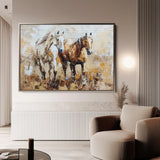 Horses 246 Canvas Art 18" x 24" / 45 x 60 cm / Black