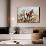 Horses 246 Canvas Art 18" x 24" / 45 x 60 cm / Black