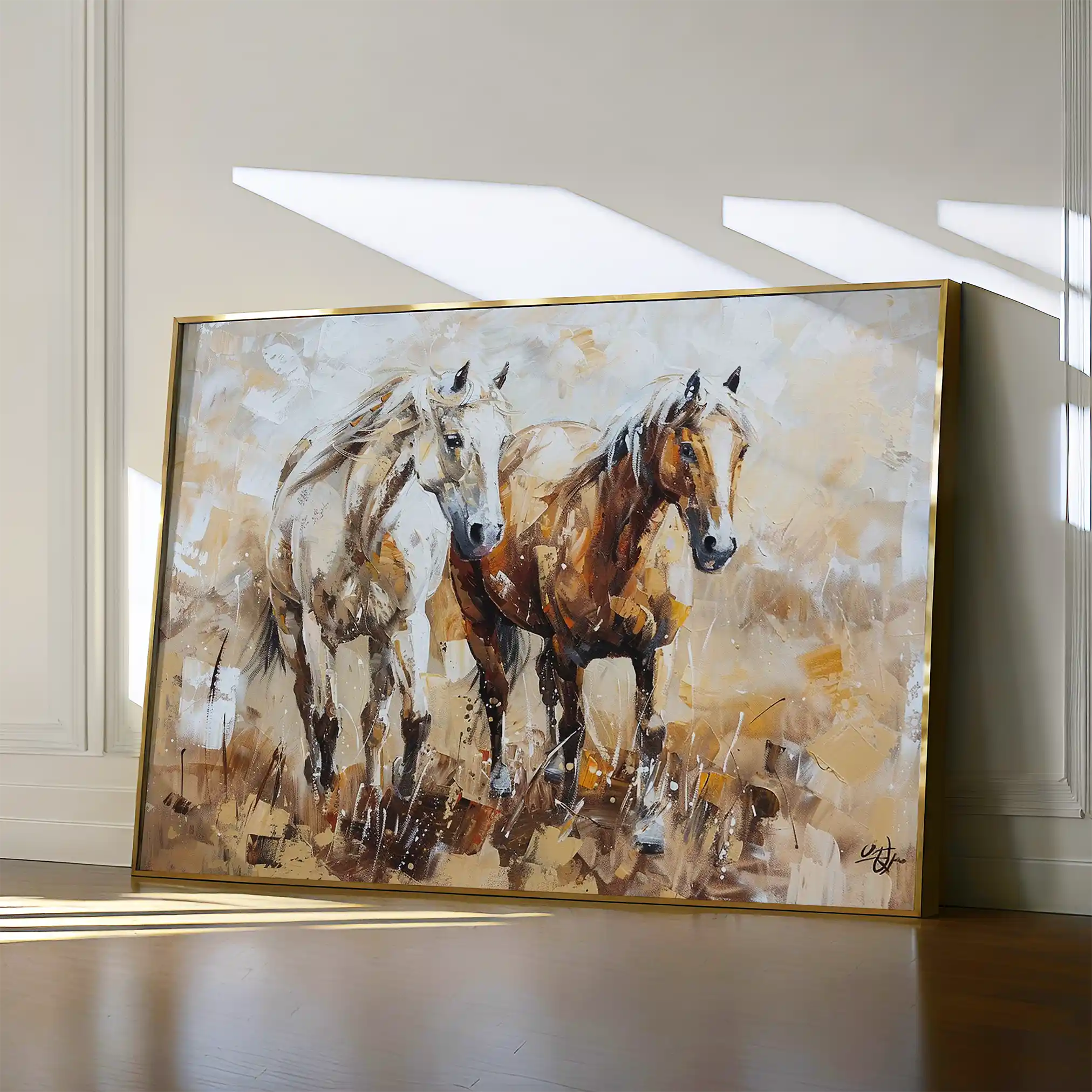 Horses 246 Canvas Art 60 x 40 cm / Black