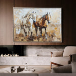 Horses 246 Canvas Art 60 x 40 cm / Black