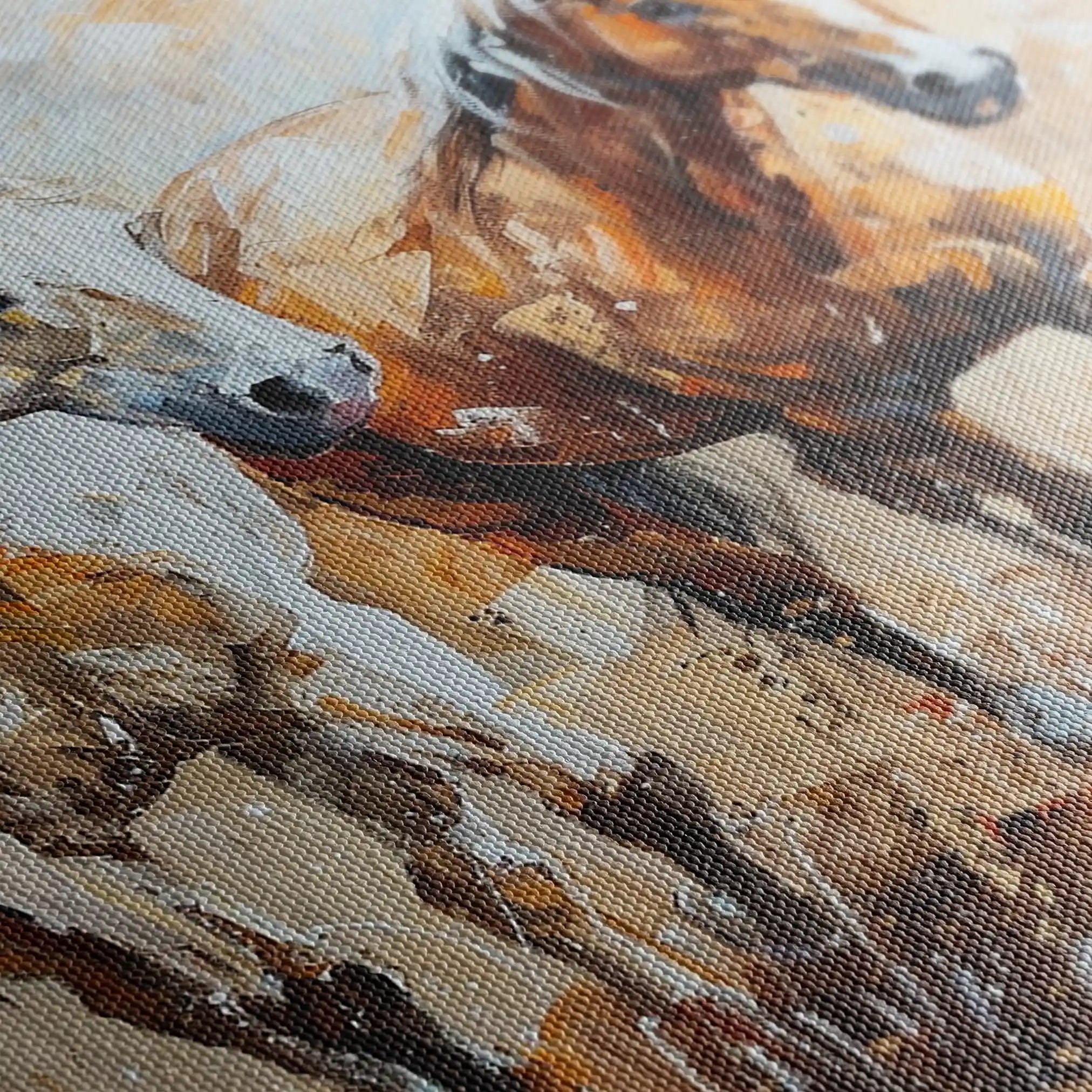 Horses 246 Canvas Art 60 x 40 cm / Black