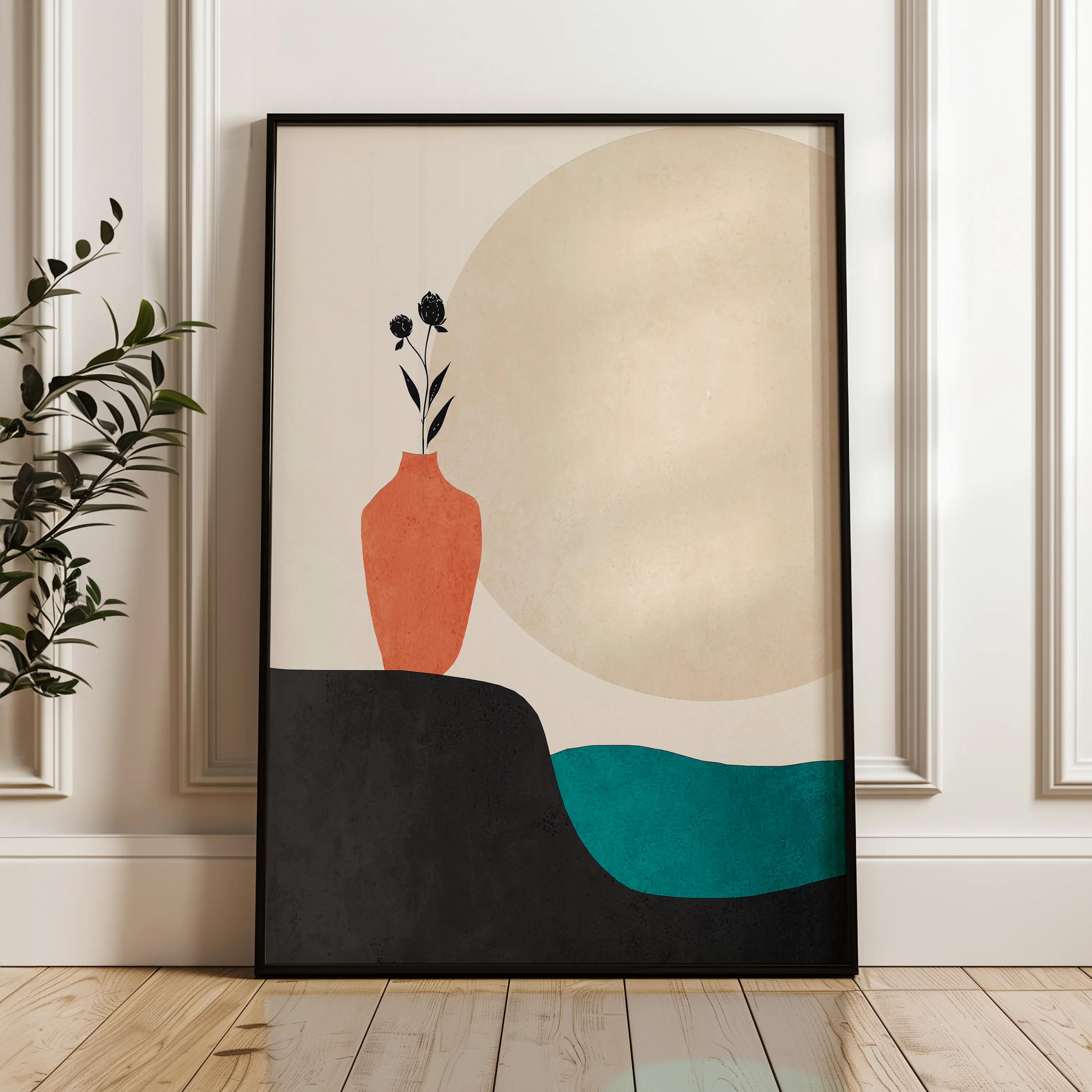 Boho 247 Canvas Art 18" x 24" / 45 x 60 cm / Black