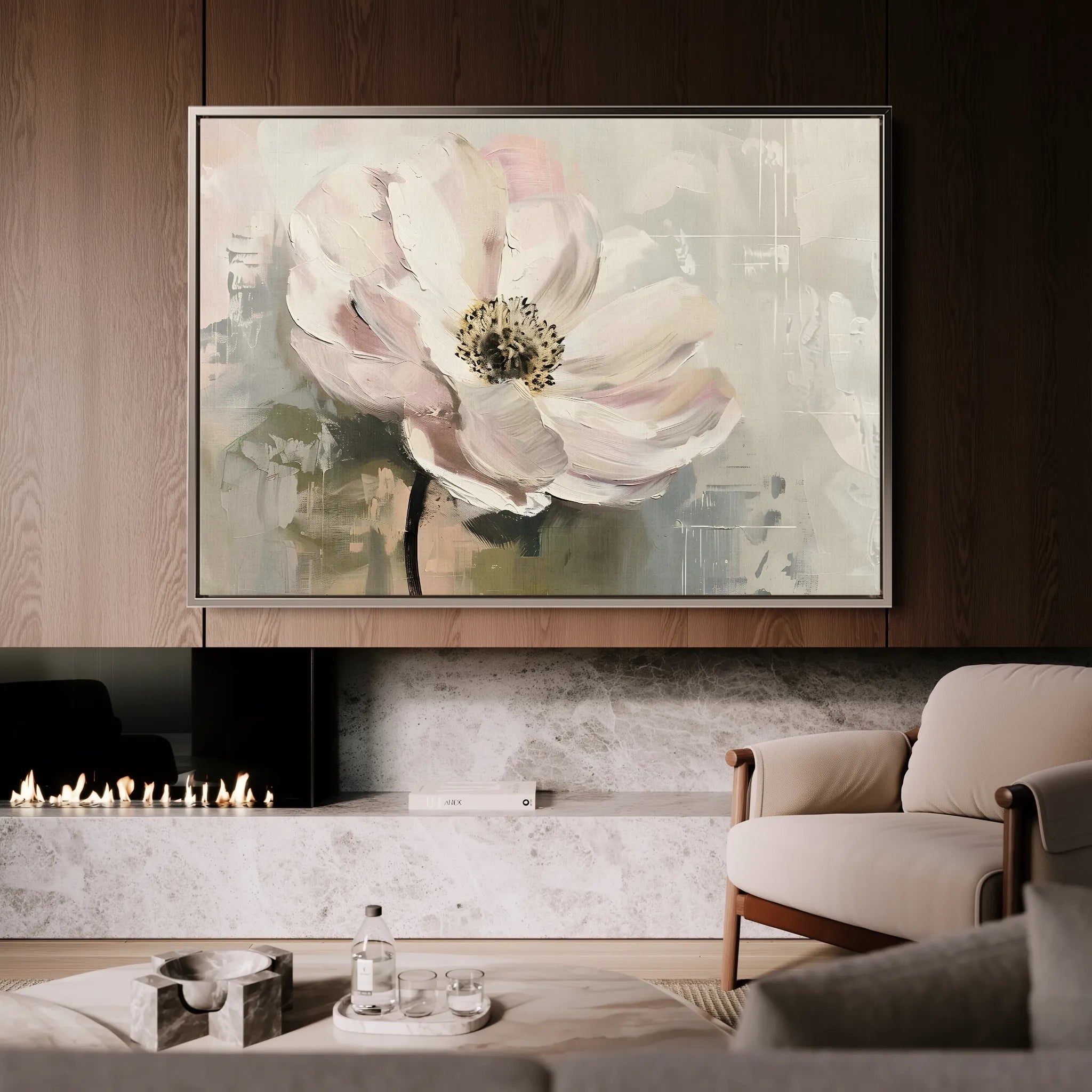 Floral 247 Canvas Art 18" x 24" / 45 x 60 cm / Black