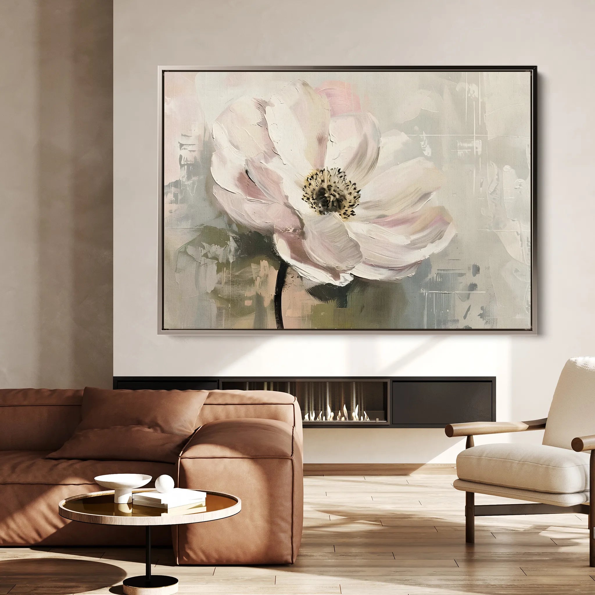 Floral 247 Canvas Art 18" x 24" / 45 x 60 cm / Black
