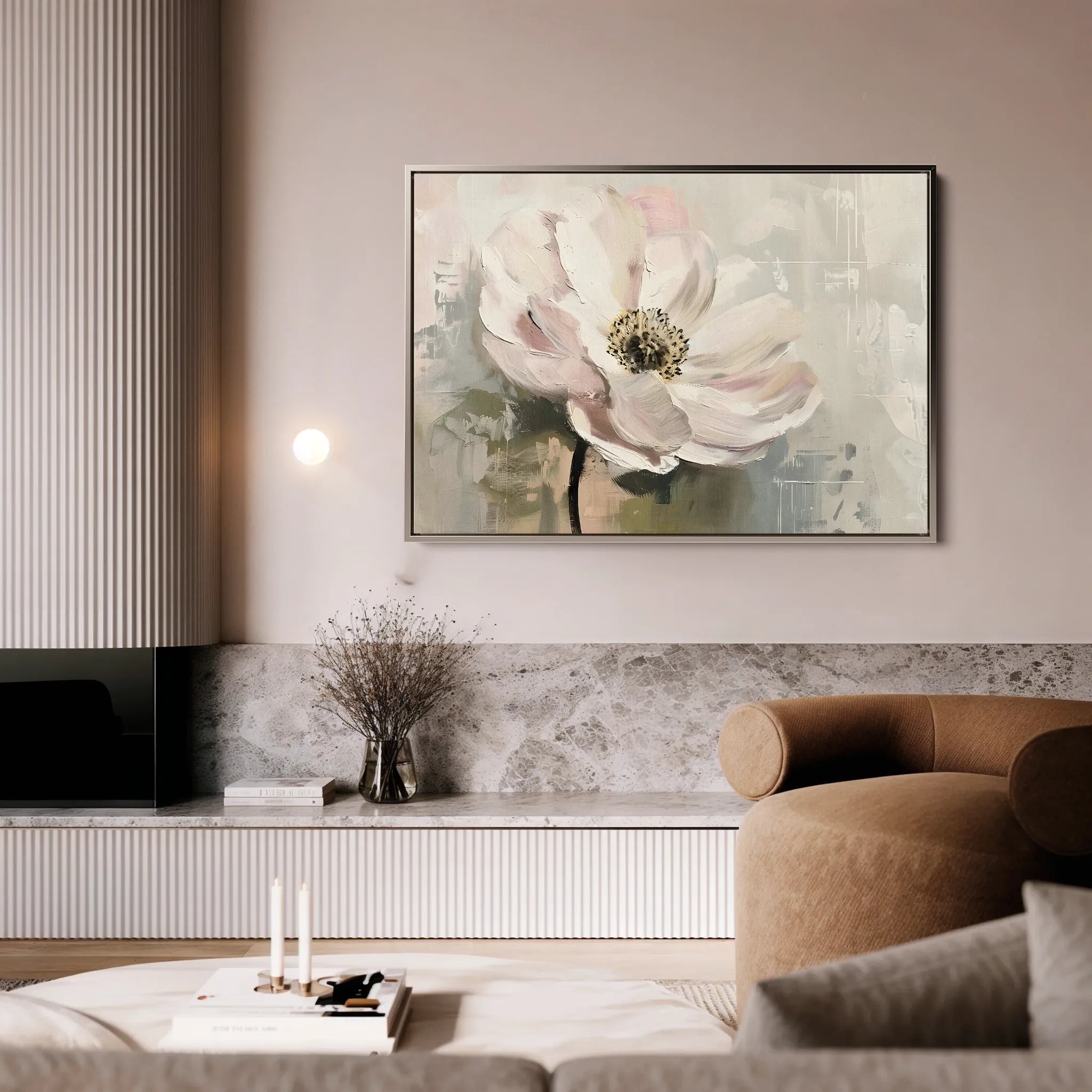 Floral 247 Canvas Art 18" x 24" / 45 x 60 cm / Black